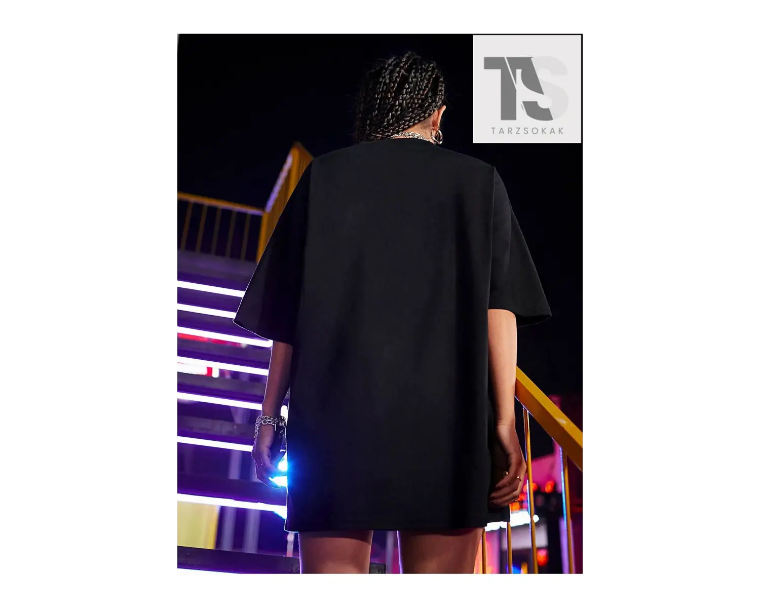 Coolane İskelet El Baskılı Büyük Boy Tişört