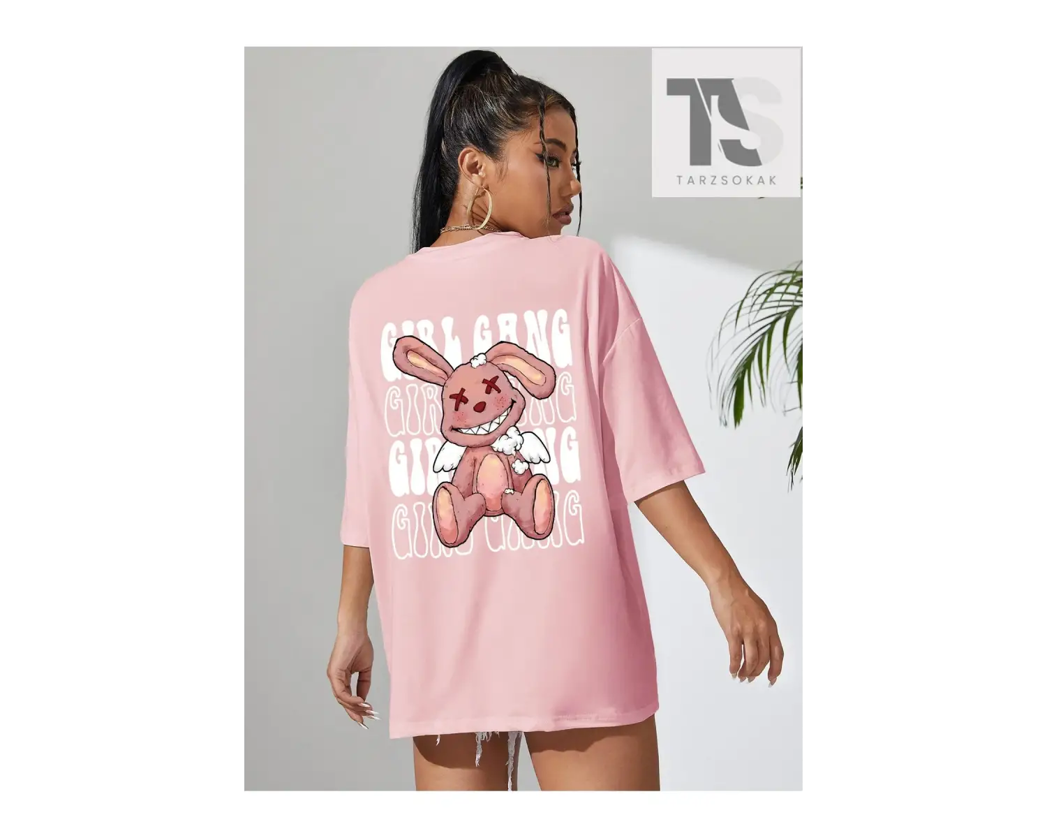 Coolane İskelet ve Slogan Grafikli Düşük Omuzlu Tişört