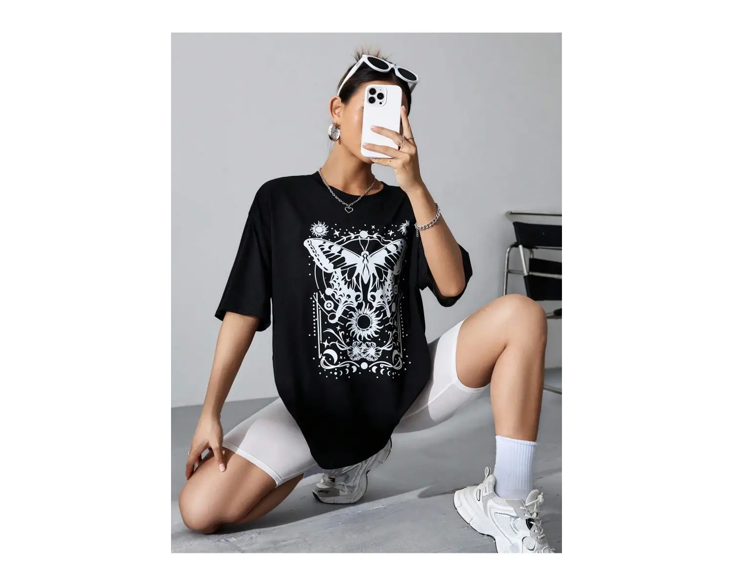 Coolane Kelebek Desenli Baskılı T-shirt