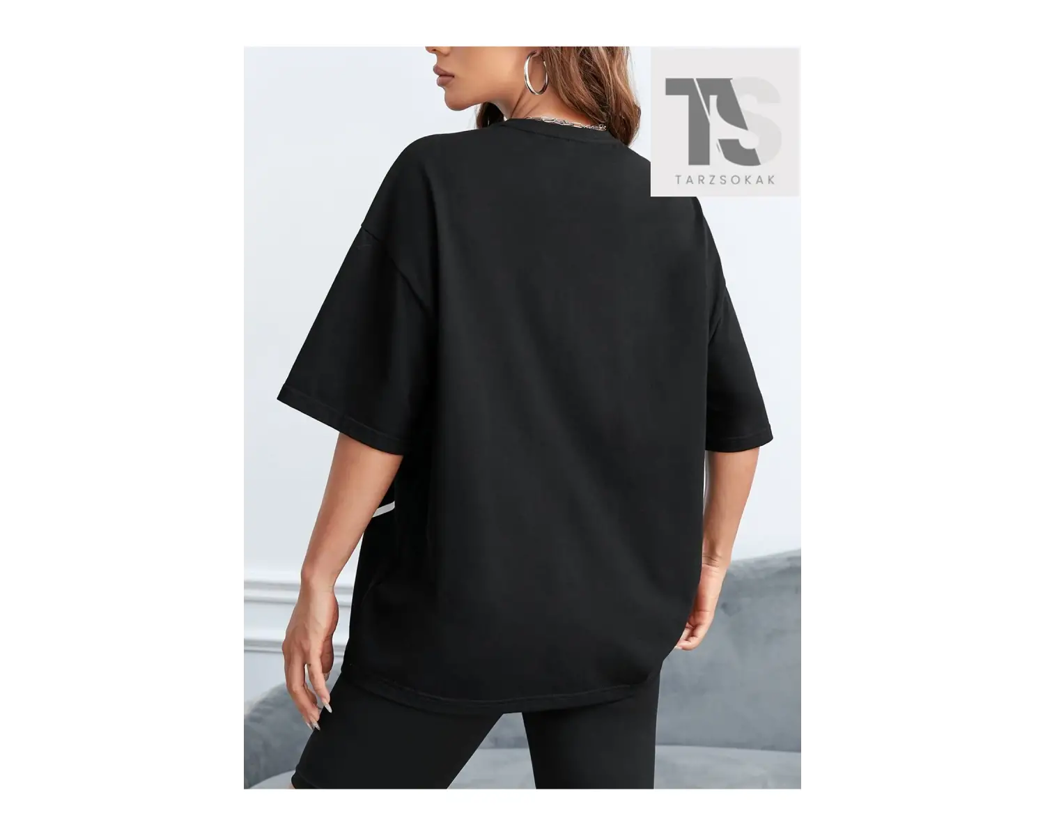 Coolane Letter Grafik Düşük Omuz Oversize Tişört