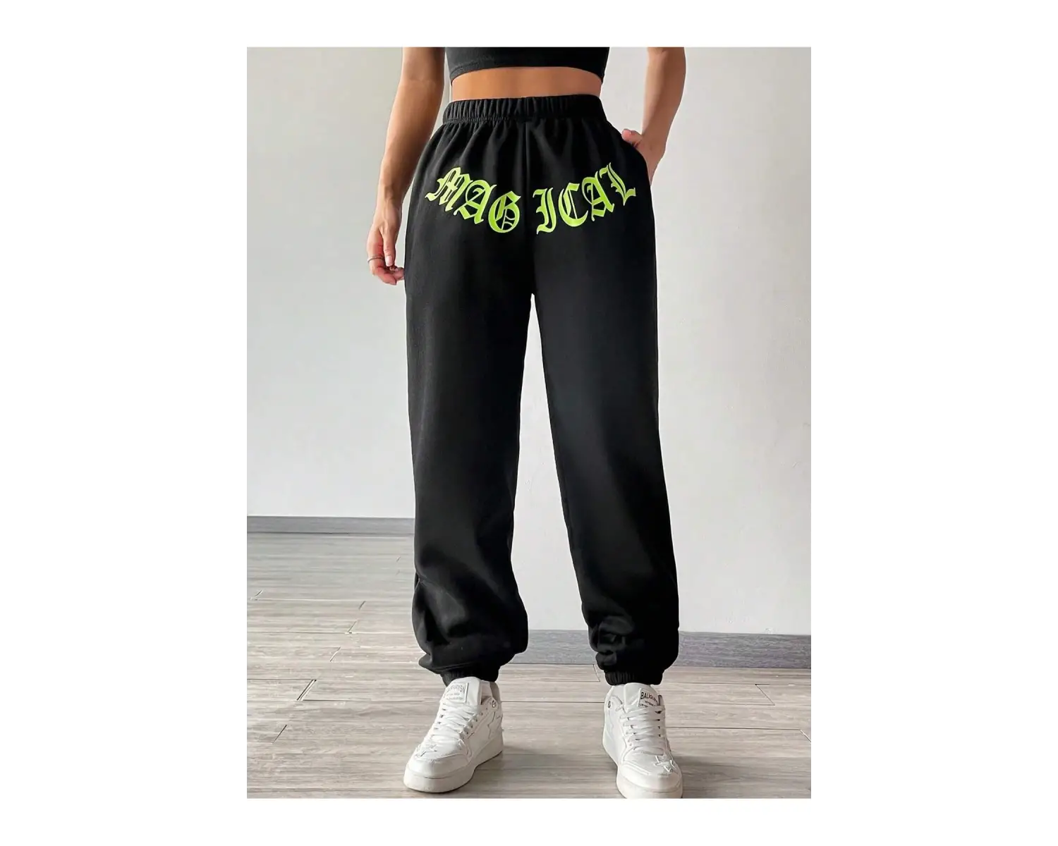 Coolane Letter Graphic Elastic Waist 4 Mevsim Eşofman