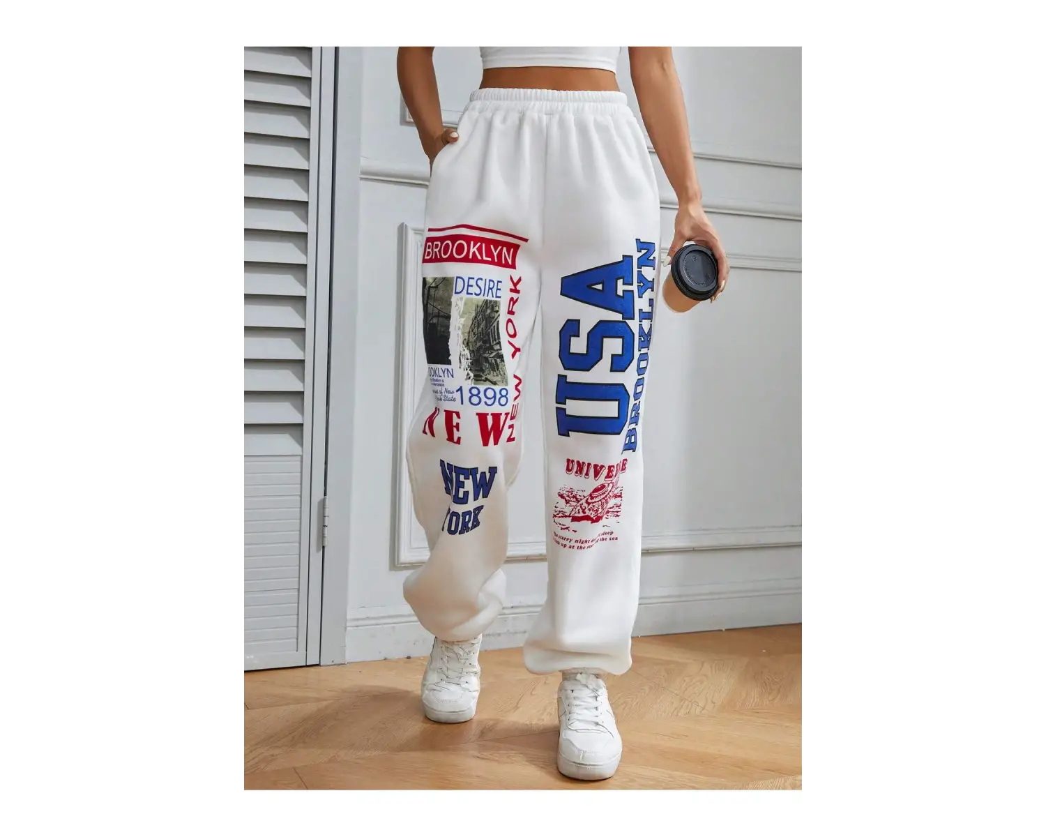 Coolane Letter Graphic Elastic Waist 4 Mevsim Eşofman