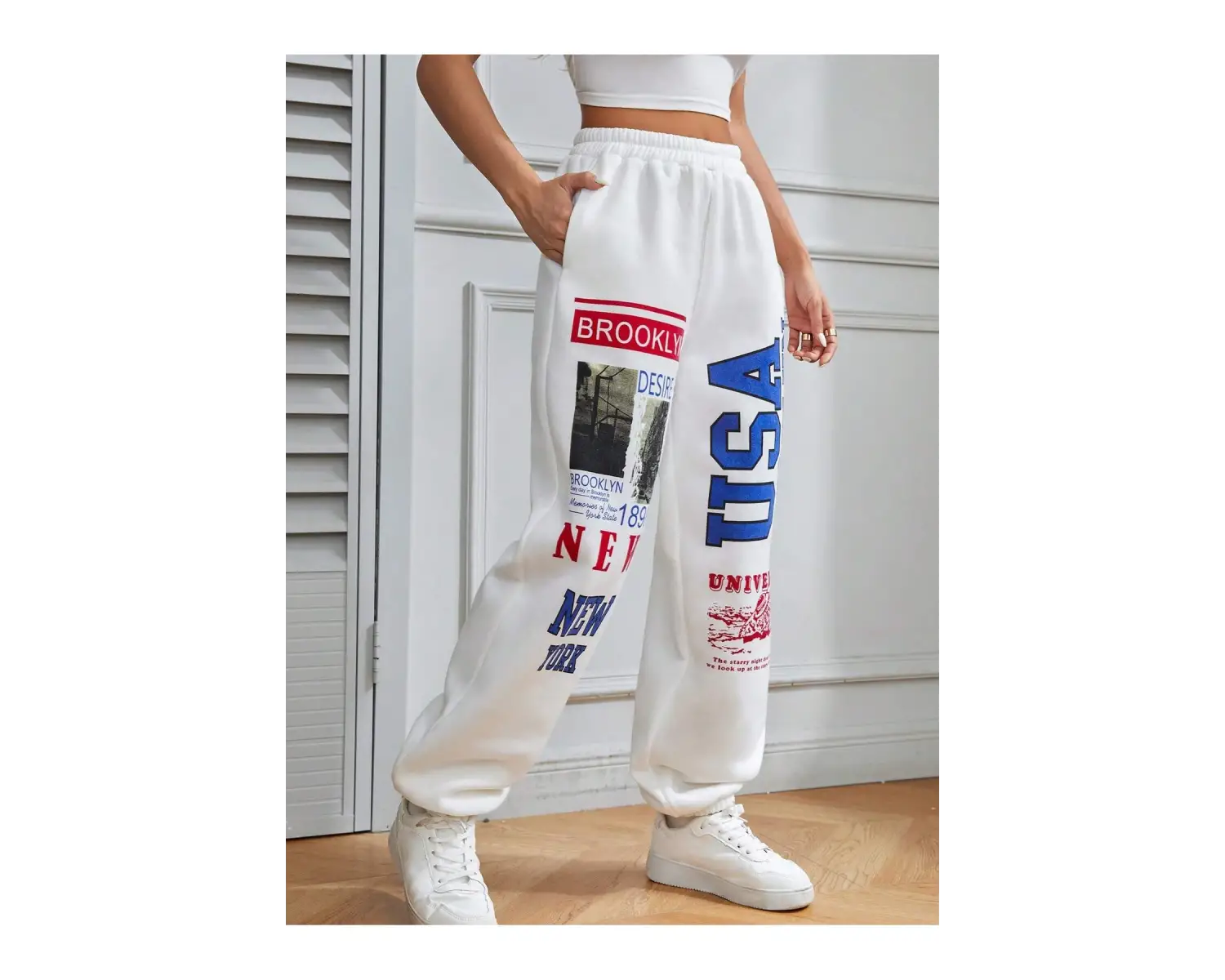 Coolane Letter Graphic Elastic Waist 4 Mevsim Eşofman