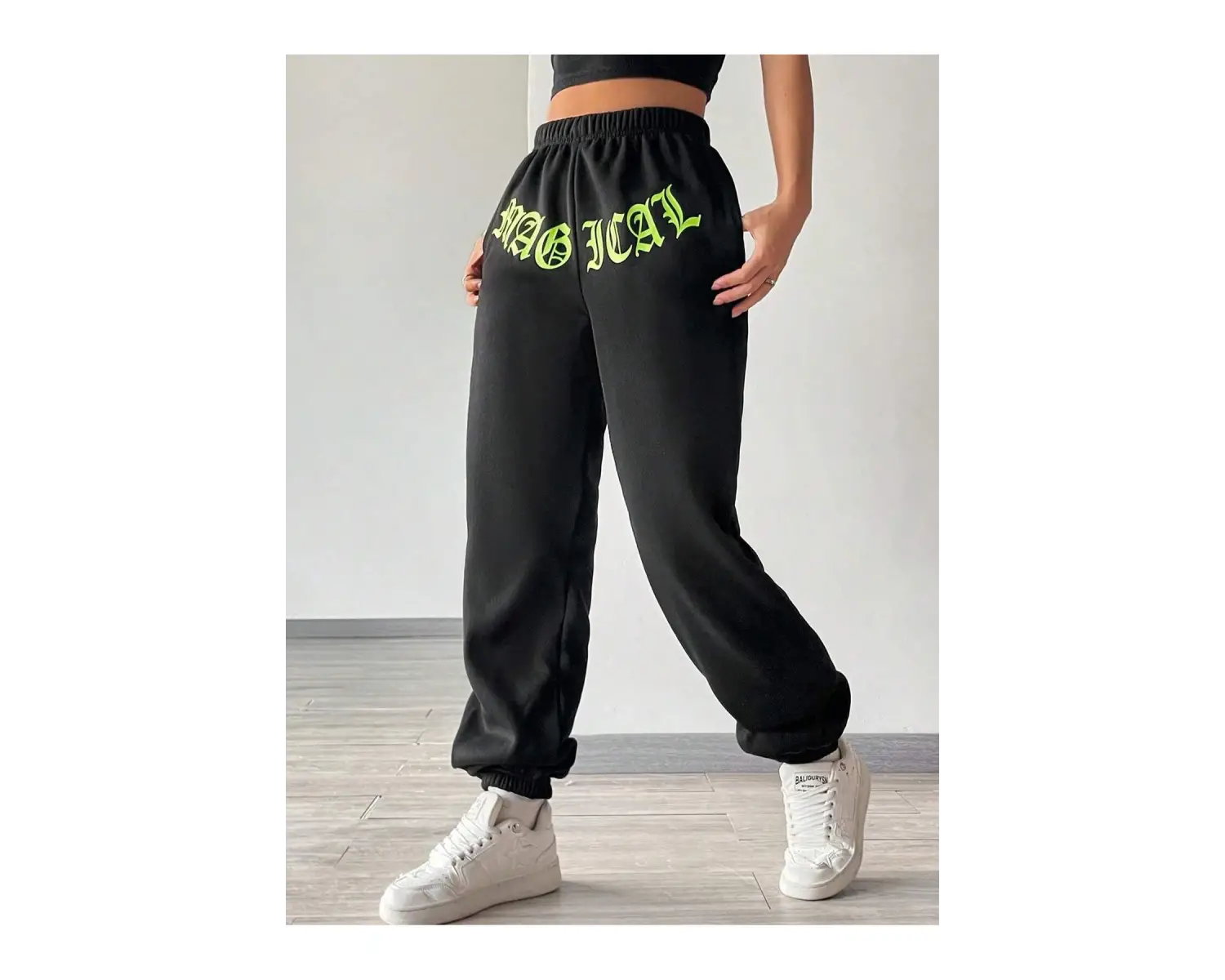 Coolane Letter Graphic Elastic Waist 4 Mevsim Eşofman