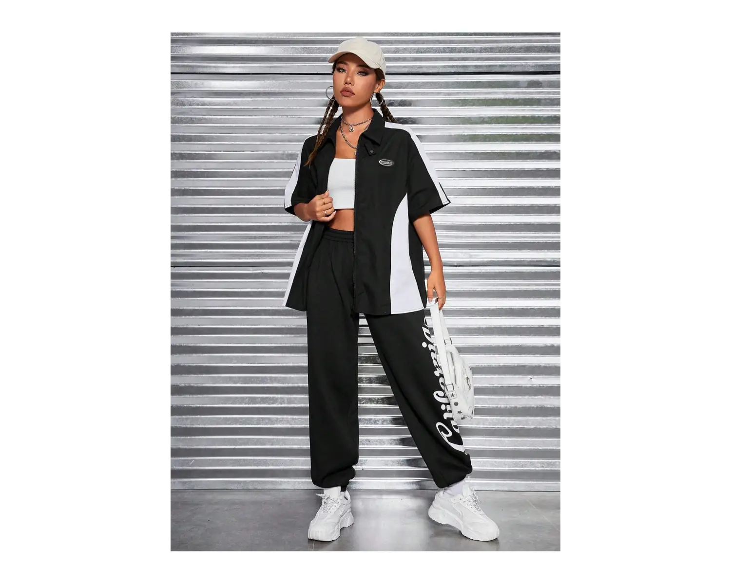 Coolane Letter Graphic Elastic Waist 4 Mevsim Eşofman