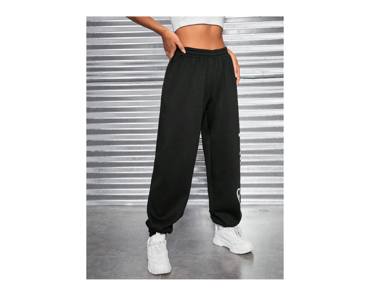 Coolane Letter Graphic Elastic Waist 4 Mevsim Eşofman