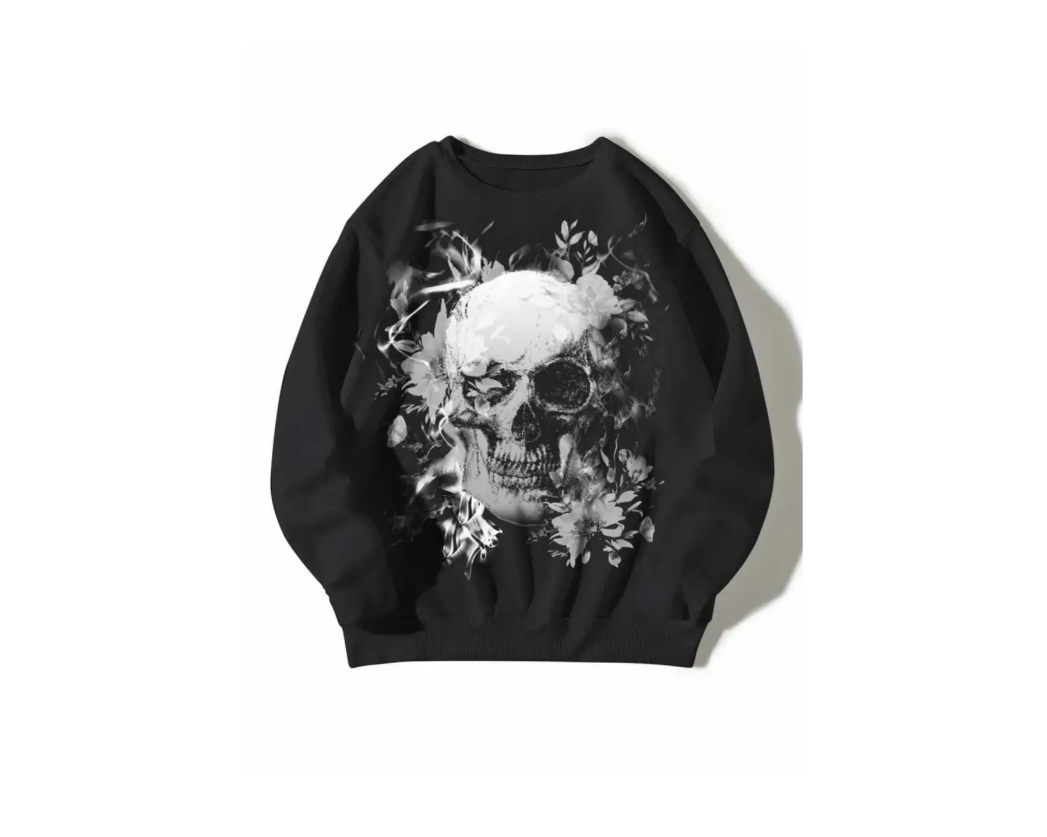 Coolane Skull Print Drop Shoulder Sweatshirt Siyah