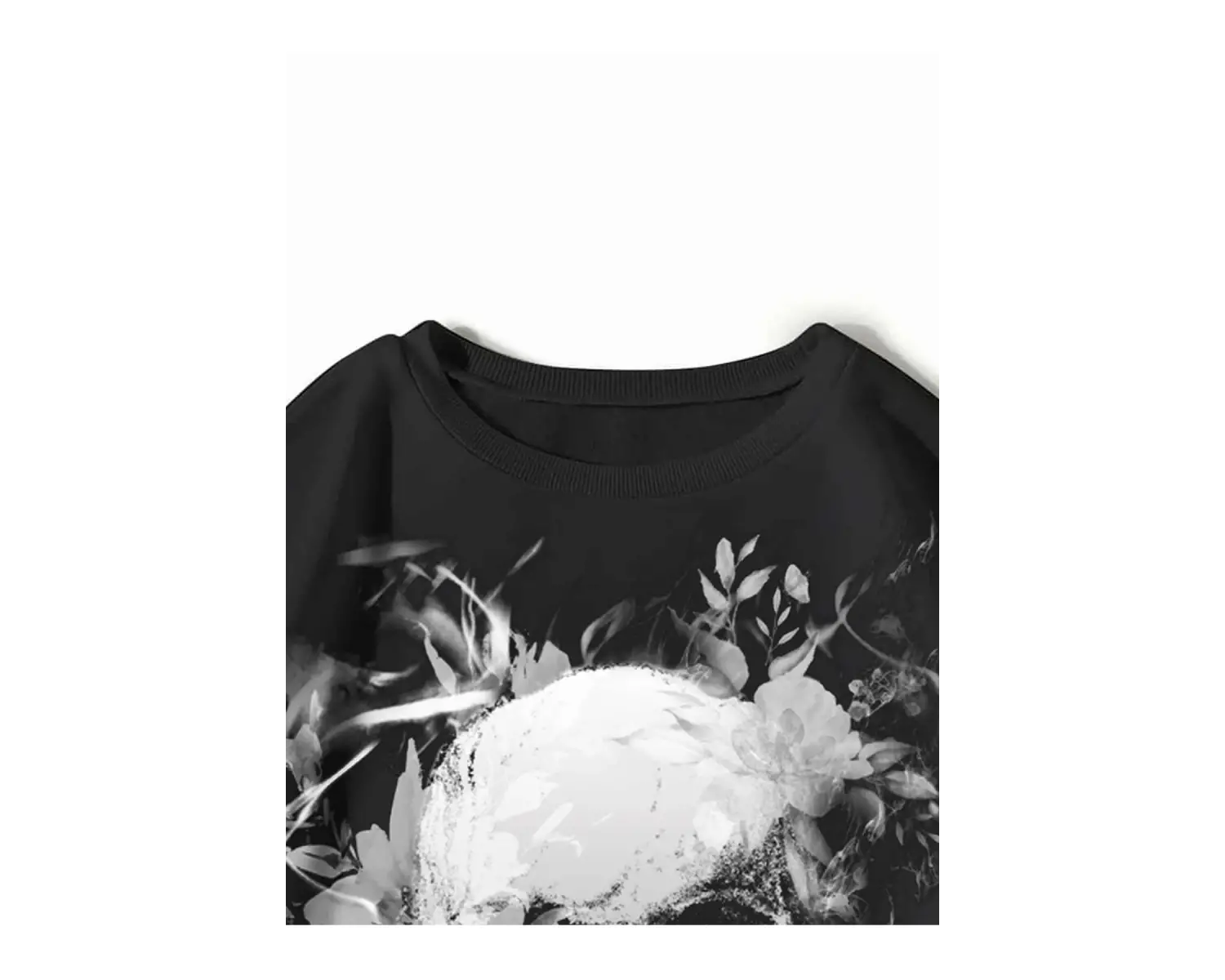 Coolane Skull Print Drop Shoulder Sweatshirt Siyah