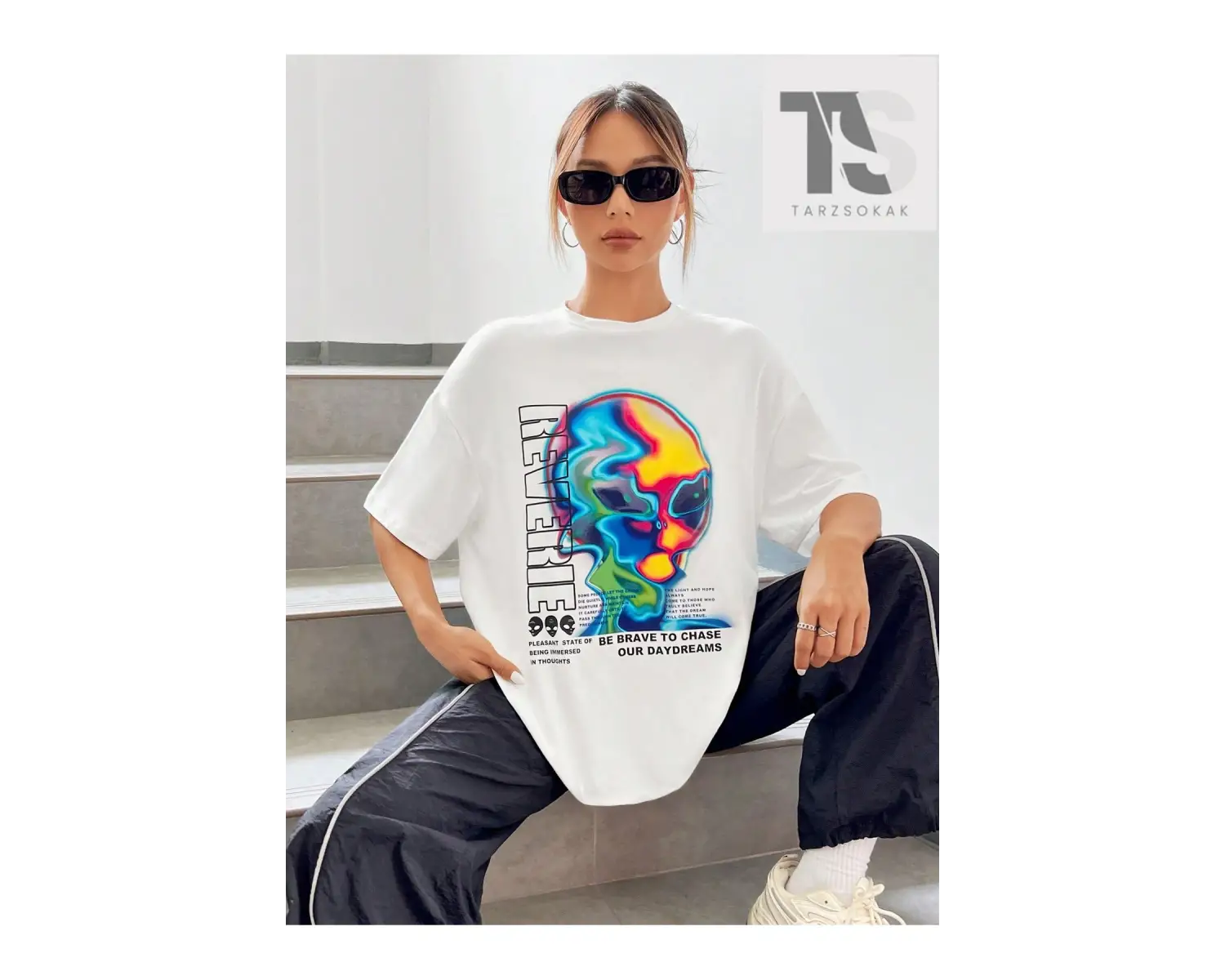 Coolane Sloganlı Grafik Düşük Omuzlu Tişört