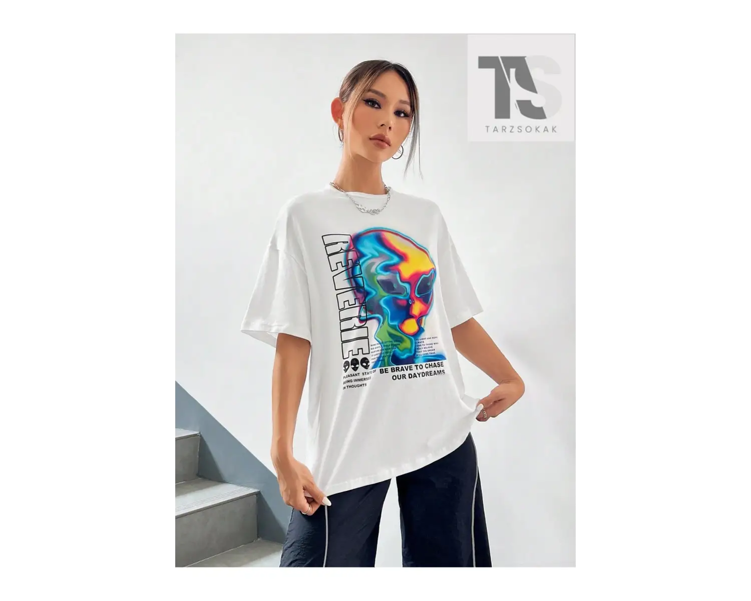 Coolane Sloganlı Grafik Düşük Omuzlu Tişört