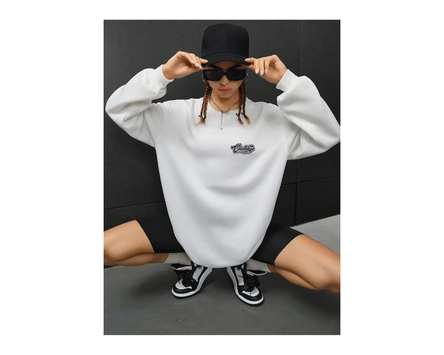 Coolane Sloganlı Grafik Düşük Sweat Beyaz