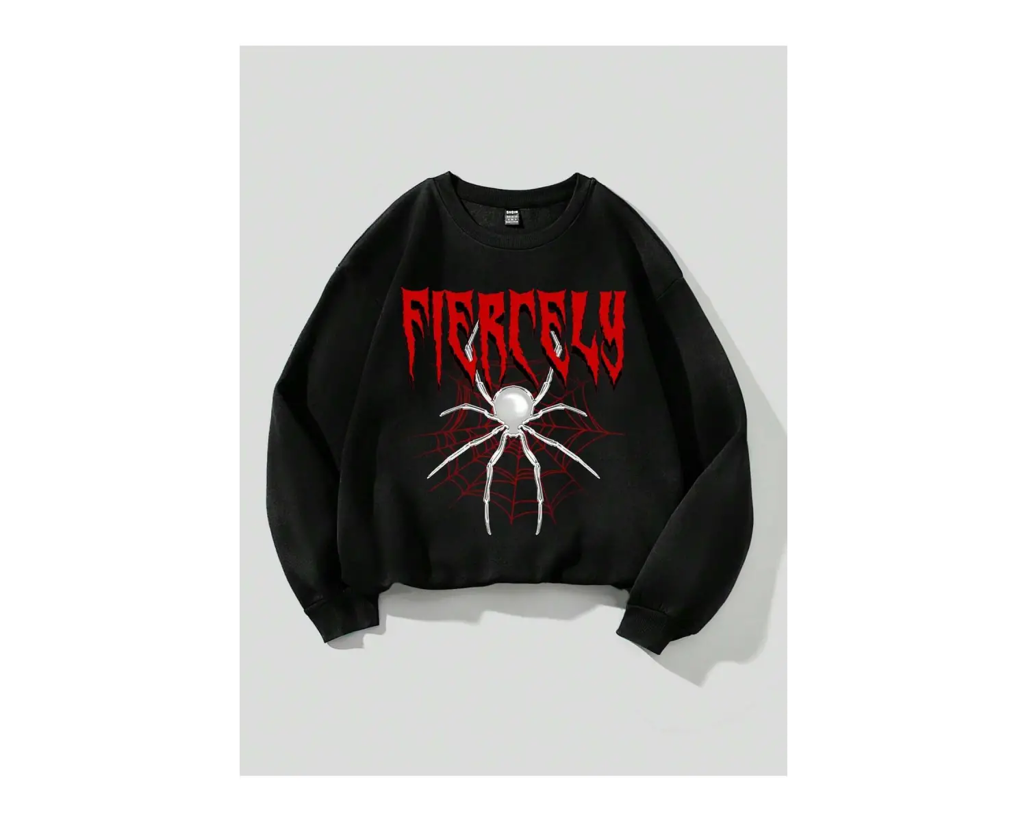 Coolane Spider & Letter Grafikli Termal Astarlı Sweat Siyah