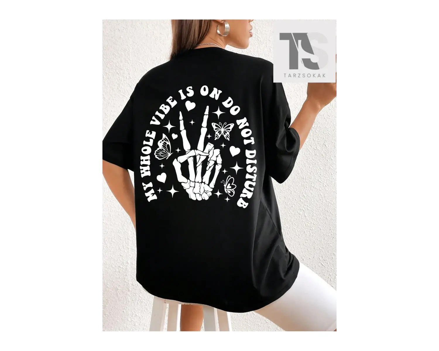 Coolane Wings Baskılı Düşük Omuzlu Büyük Boy Tişört