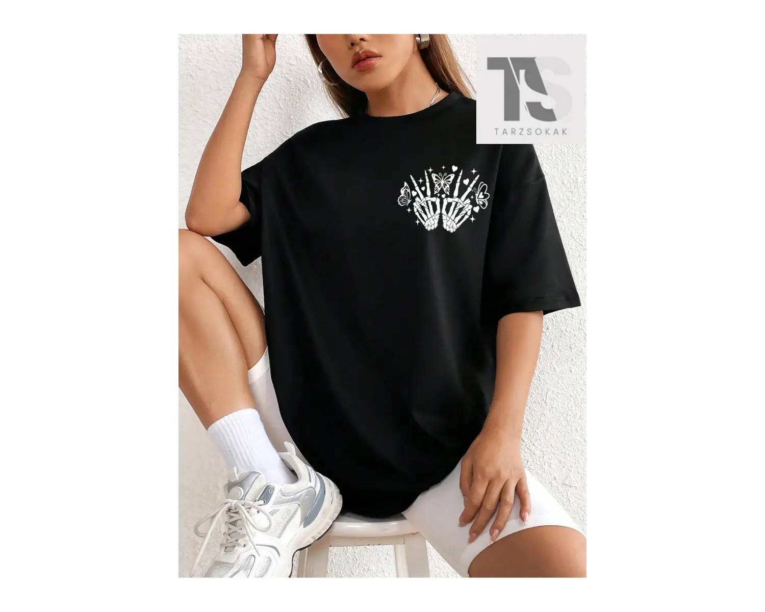 Coolane Wings Baskılı Düşük Omuzlu Büyük Boy Tişört