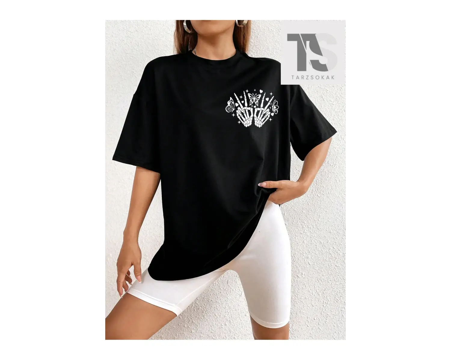 Coolane Wings Baskılı Düşük Omuzlu Büyük Boy Tişört