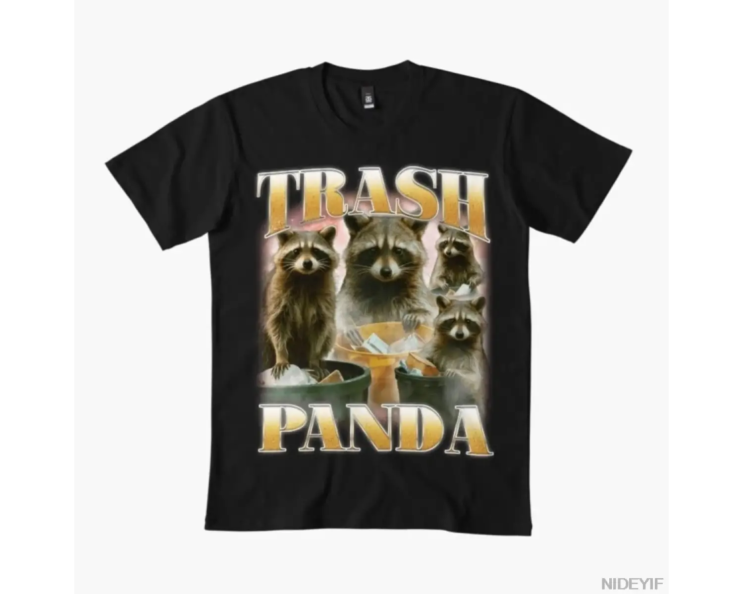 Çöp Panda Rakun Erkek Kadın Tişörtü %100 Pamuklu Tişörtler Kısa Kollu Üstler 1231-3