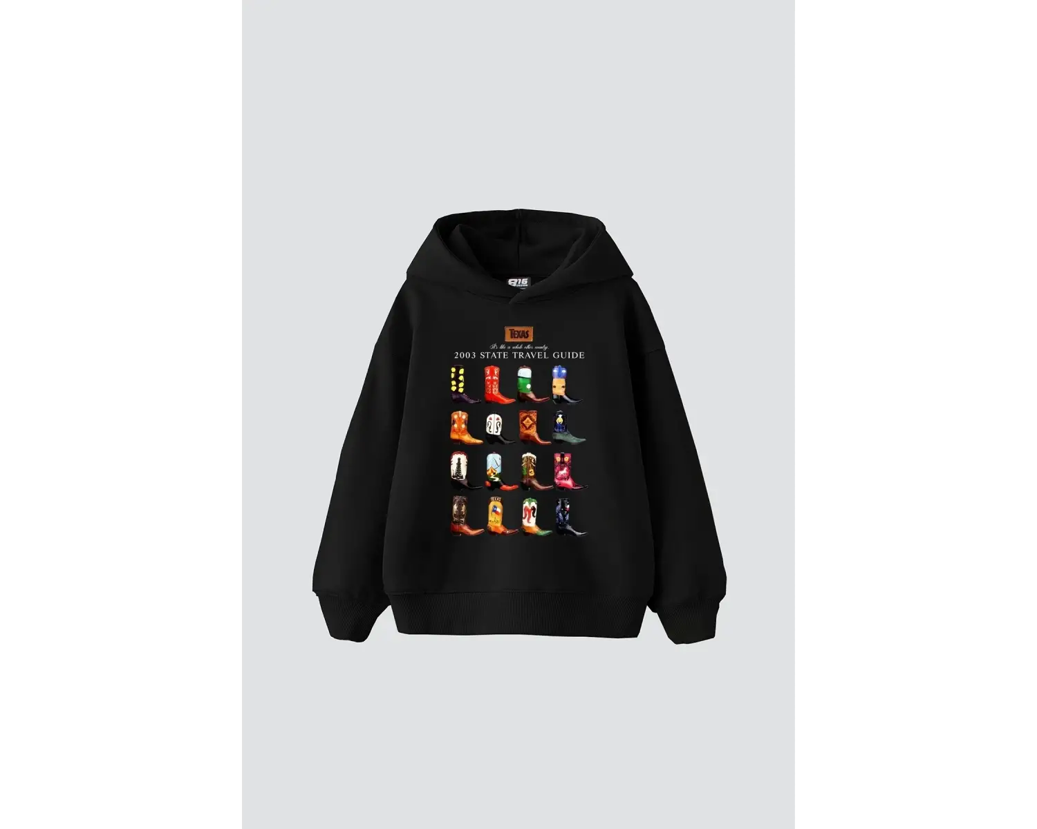 Cowboy Boots Baskılı Oversize Unisex Beyaz