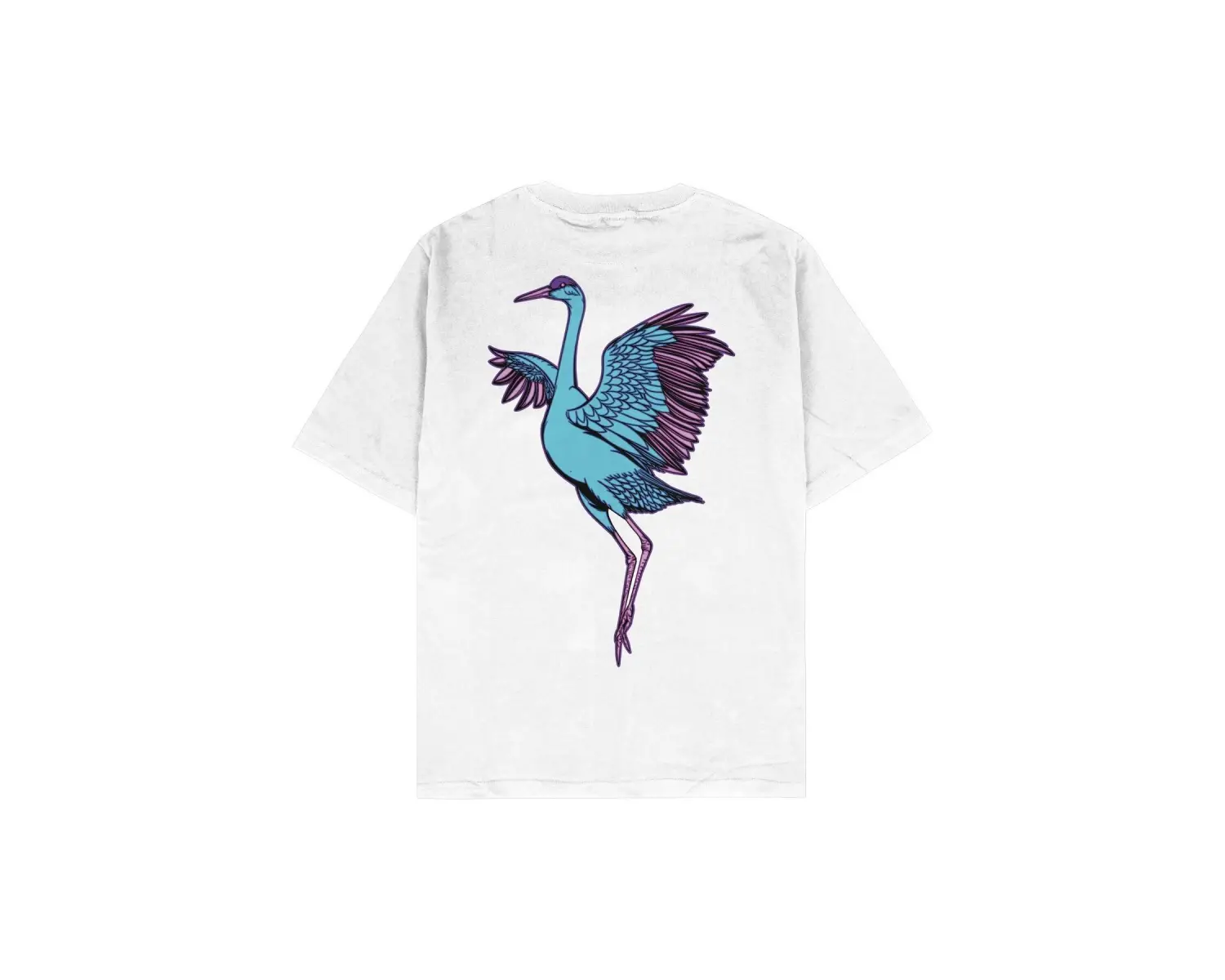 Crane Beyaz Oversize Unisex T-shirt