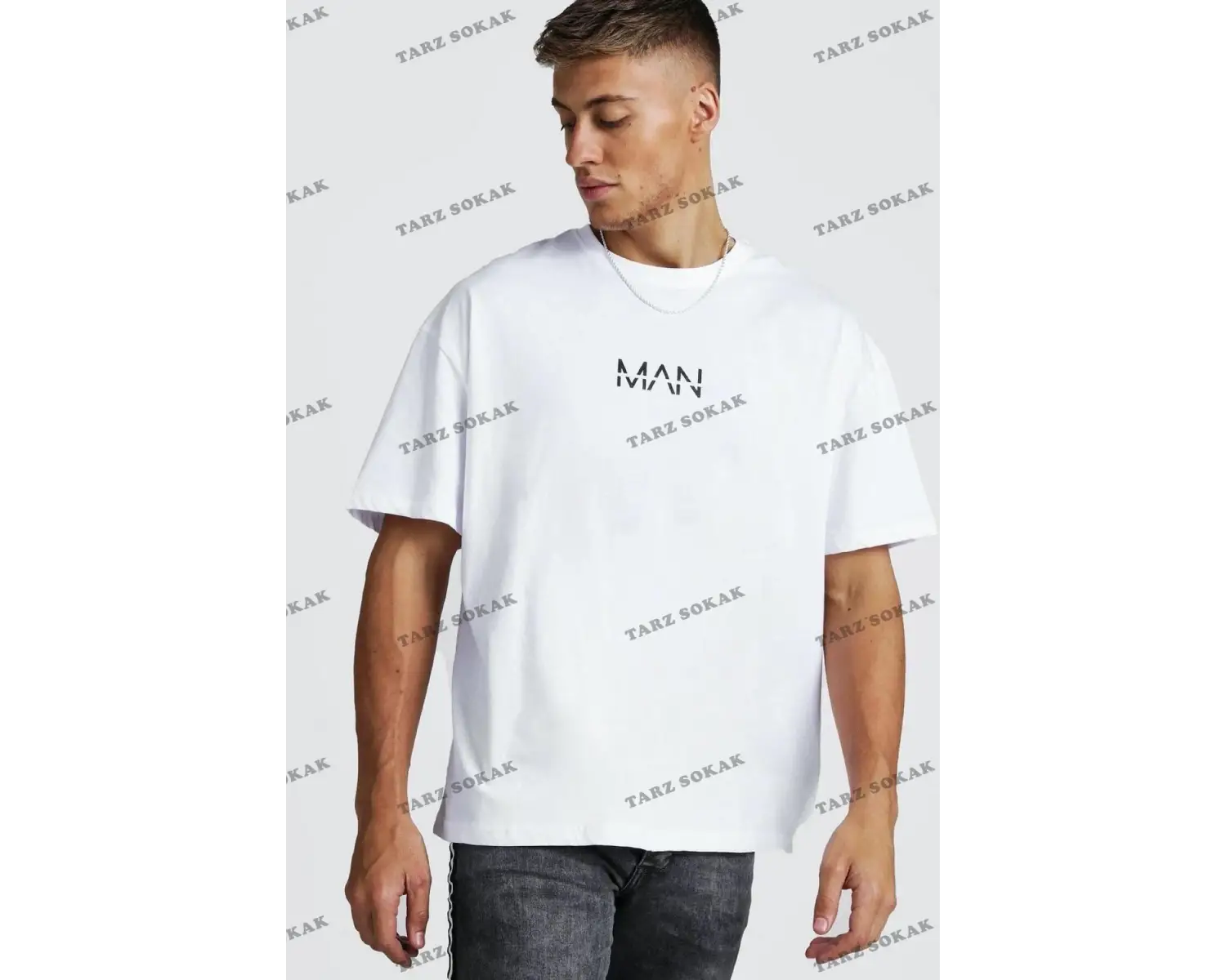 Crash Man African Erkek Beyaz Oversize