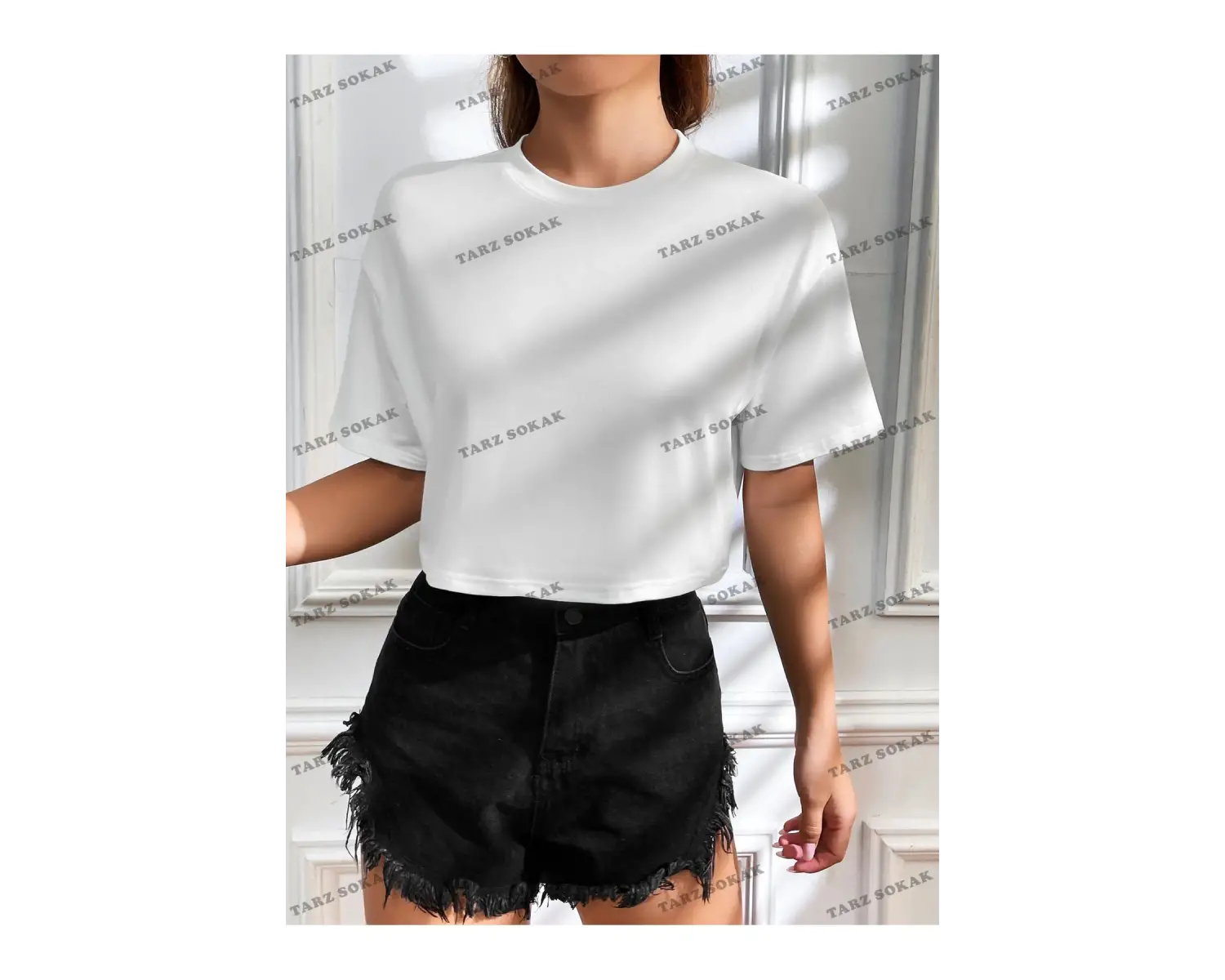 Crop CKOD-232913 Katı Düşük Omuz