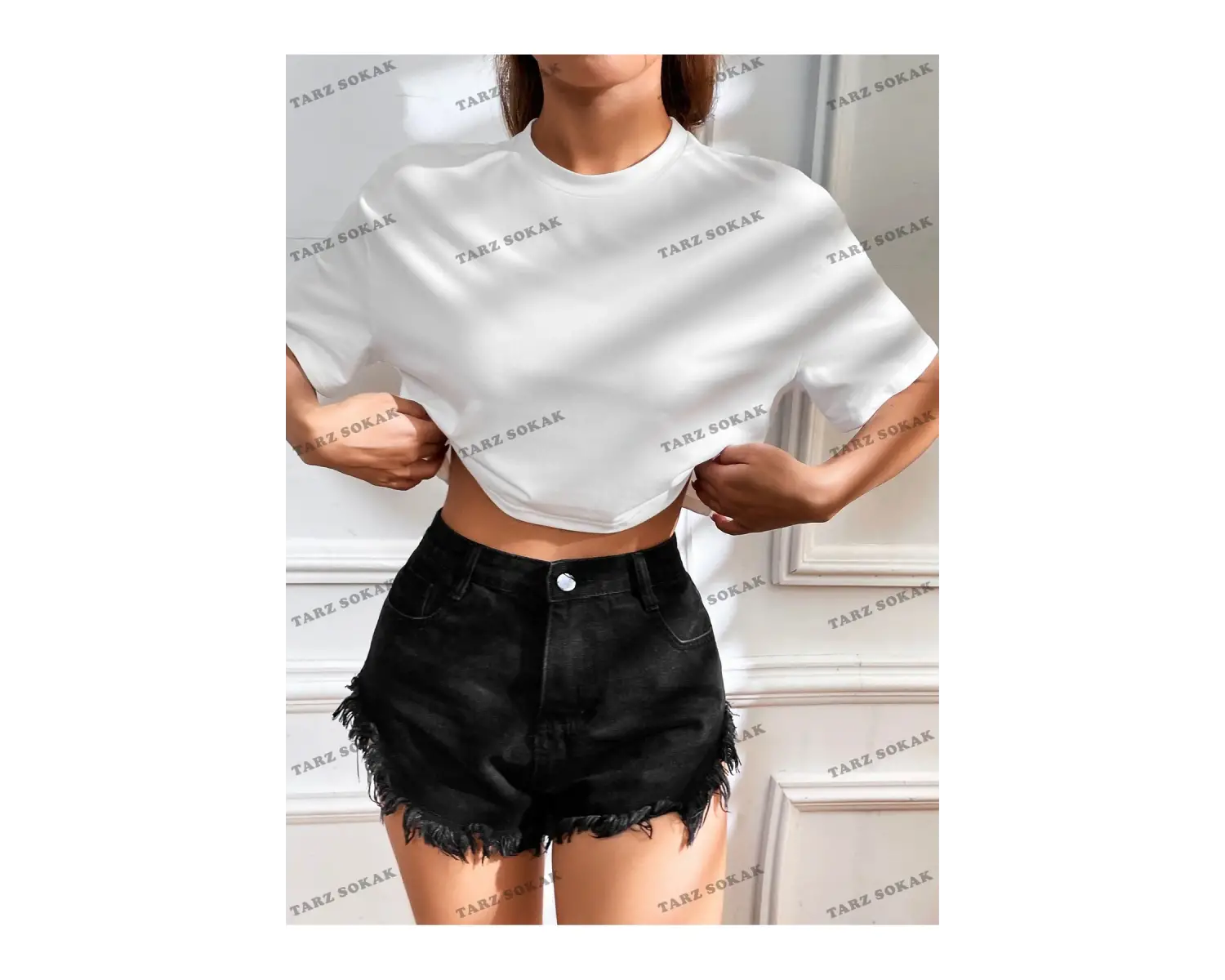 Crop CKOD-232913 Katı Düşük Omuz