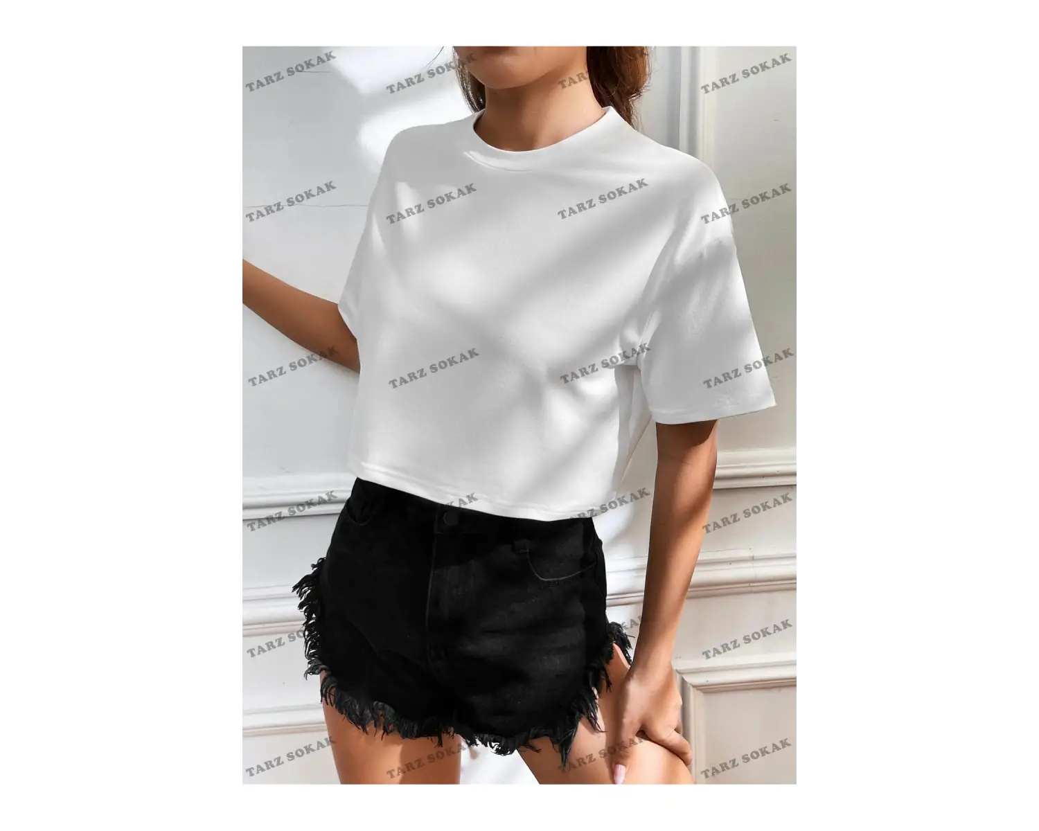 Crop CKOD-232913 Katı Düşük Omuz