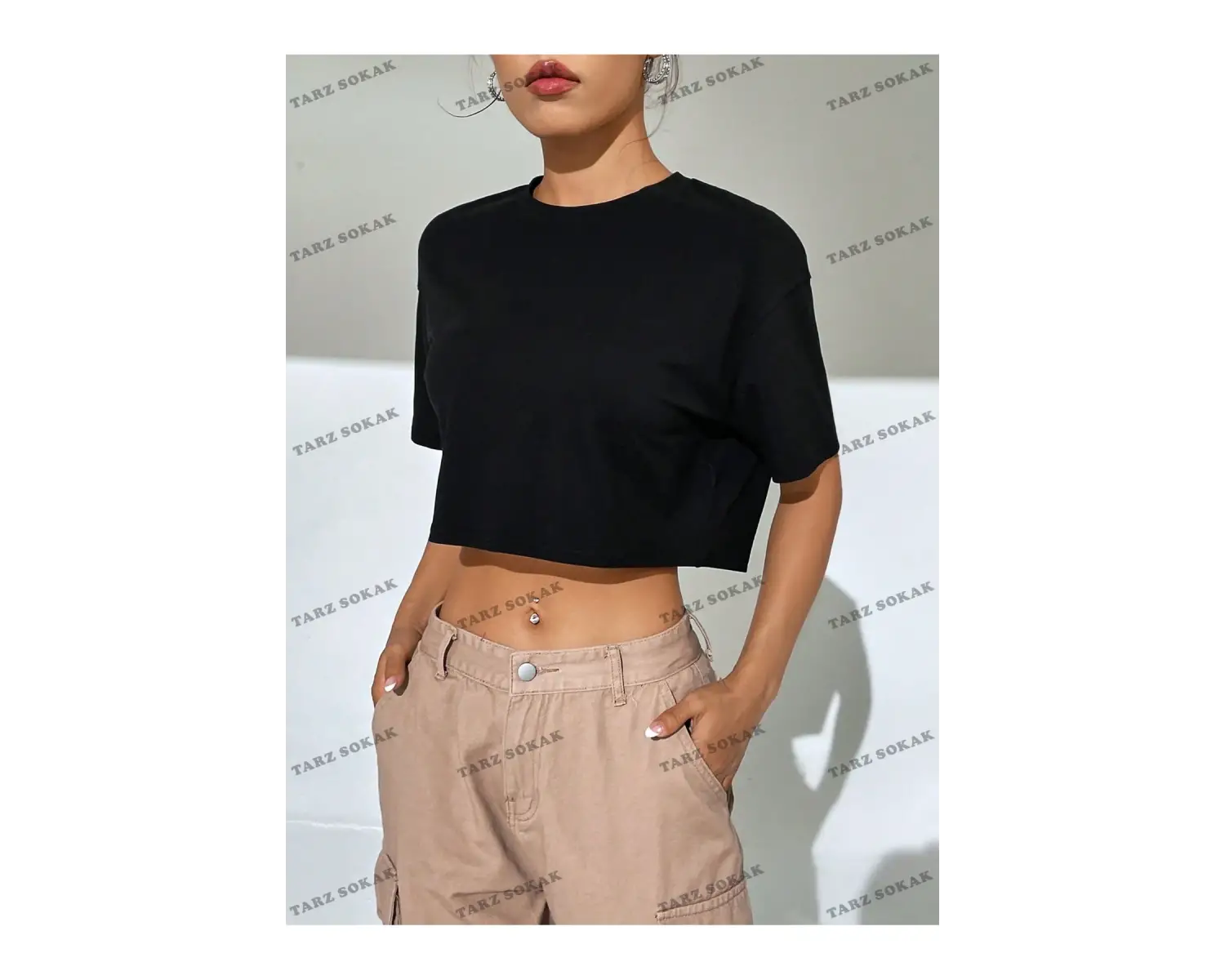 Crop CKOD-232913 Katı Düşük Omuz