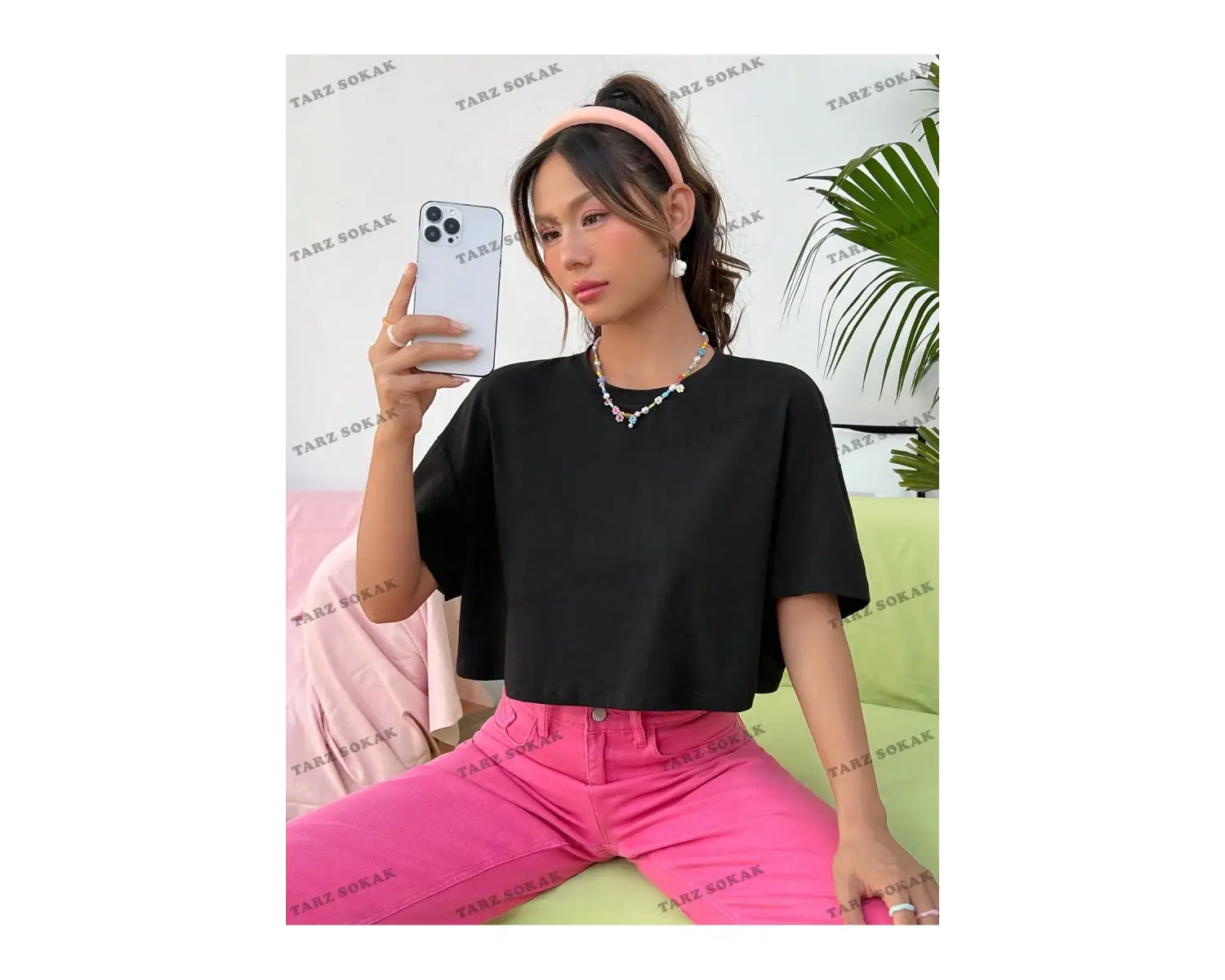 Crop CKOD-232913 Katı Düşük Omuz Kısa