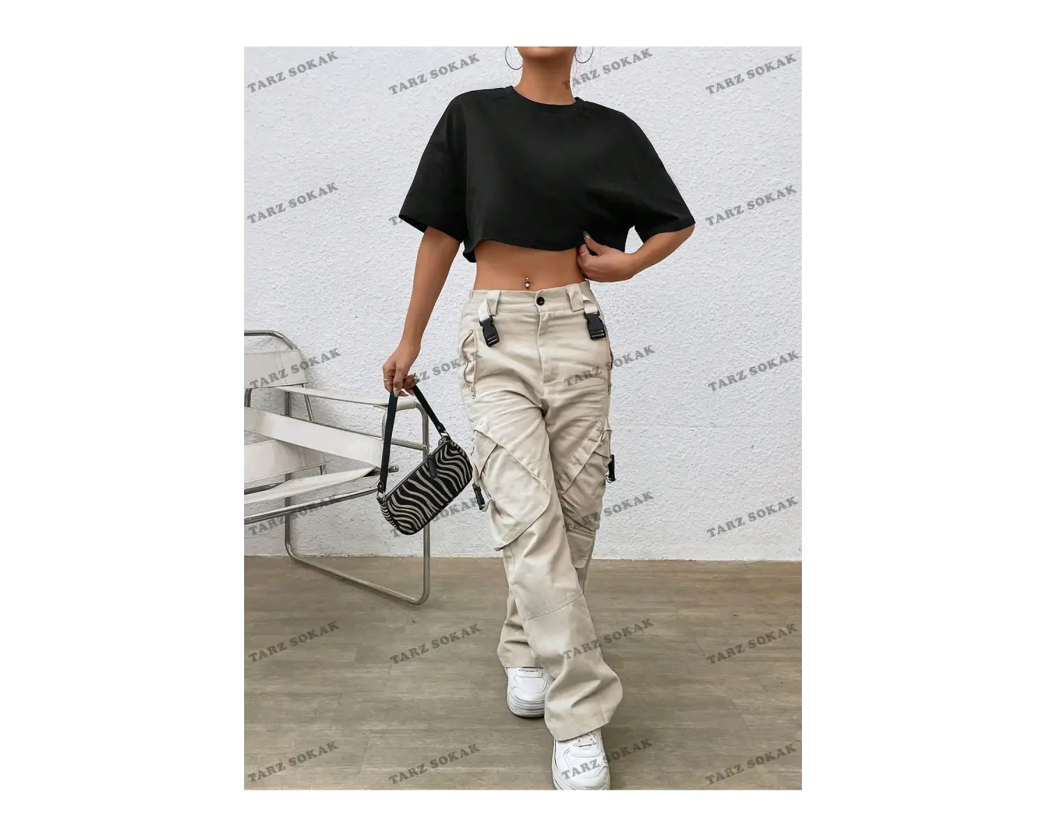 Crop CKOD-232913 Katı Düşük Omuz Kısa