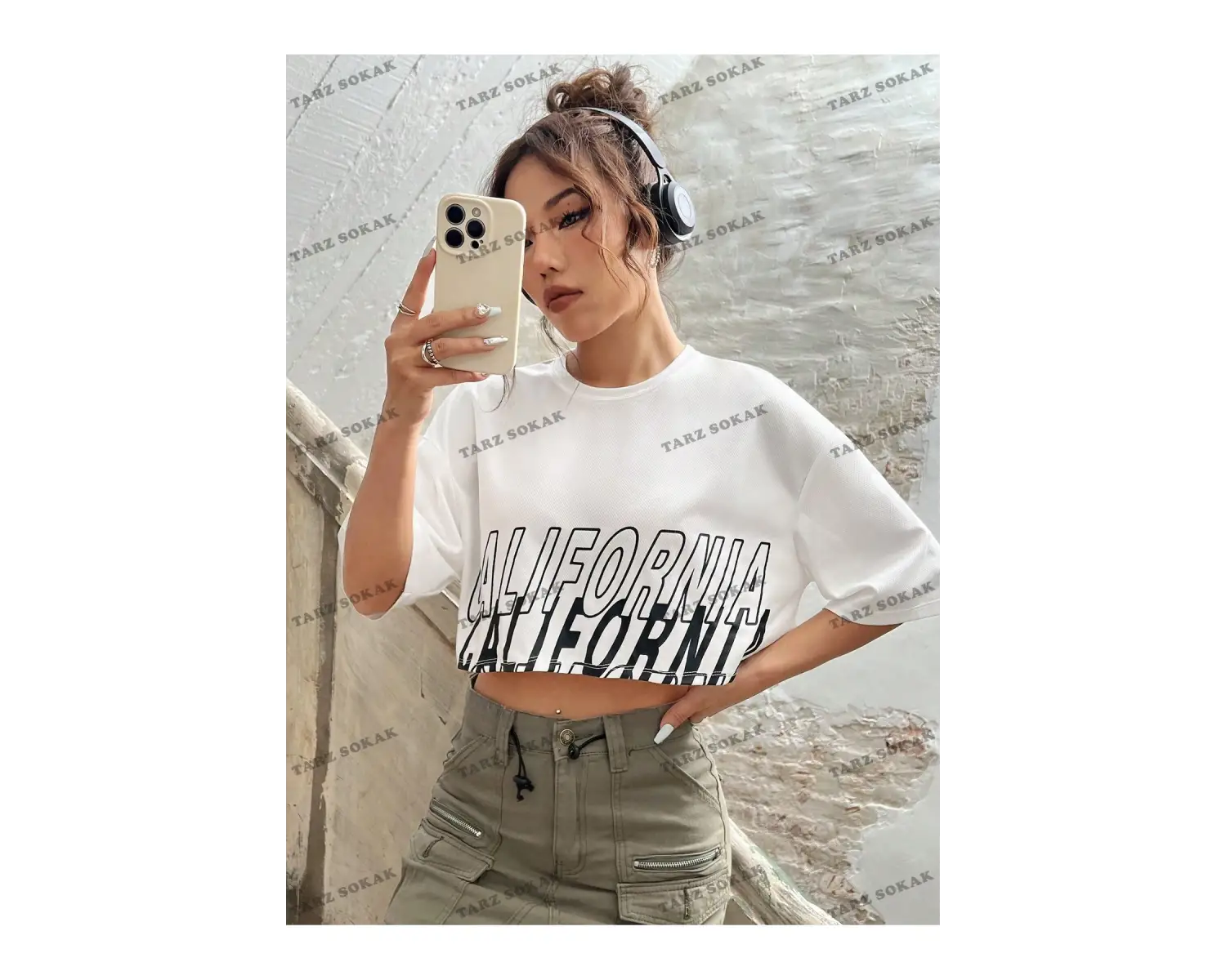 Crop CKOD-232913 Mektup Baskılı Kadın