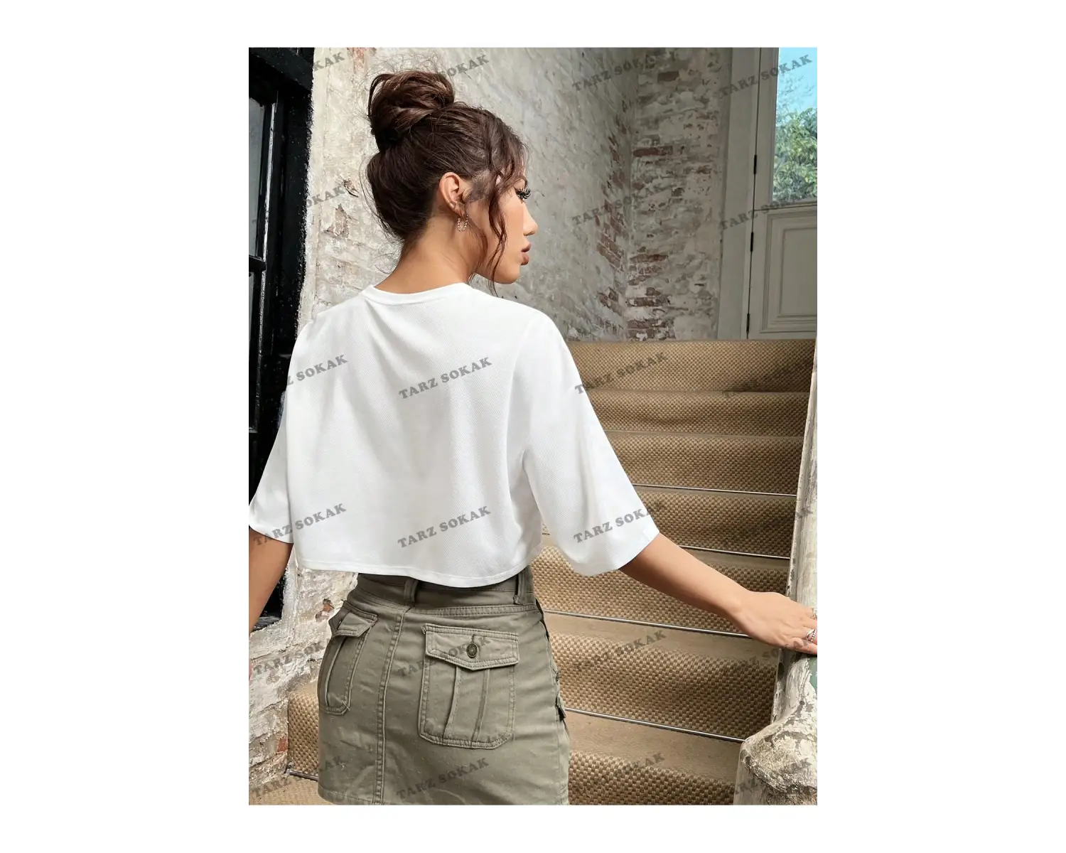 Crop CKOD-232913 Mektup Baskılı Kadın