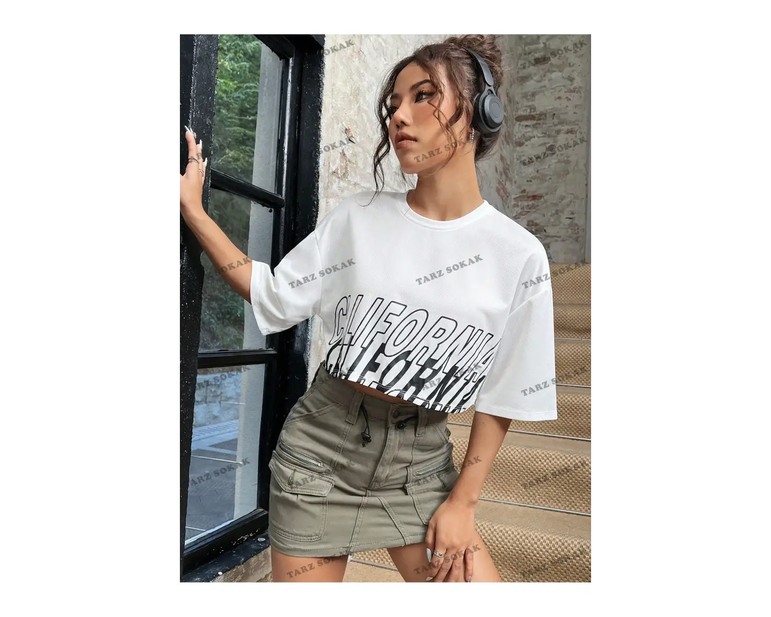 Crop CKOD-232913 Mektup Baskılı Kadın