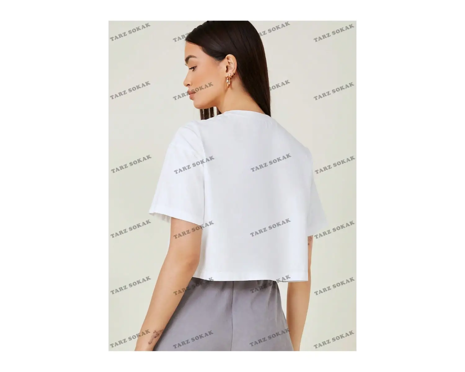 Crop CKOD-232913 Pamuk Damla Omuz Düz Kısa