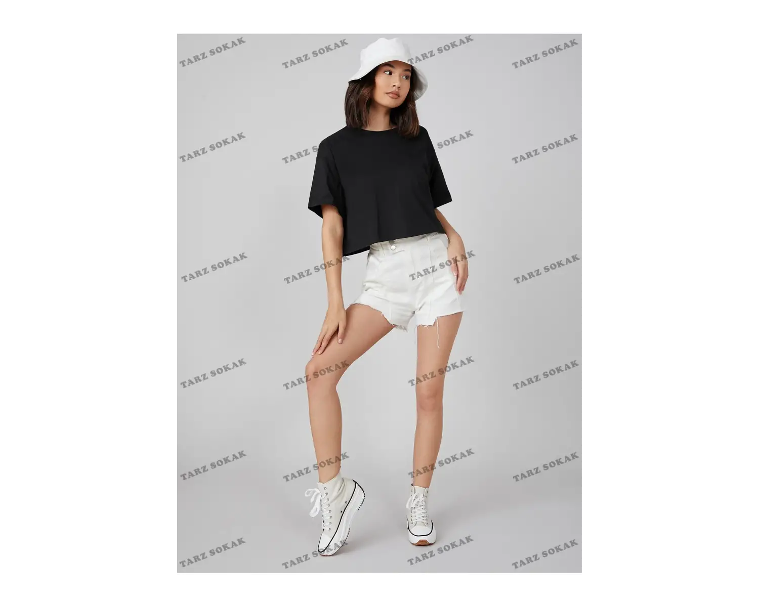 Crop CKOD-232913 Pamuk Damla Omuz Düz Kısa