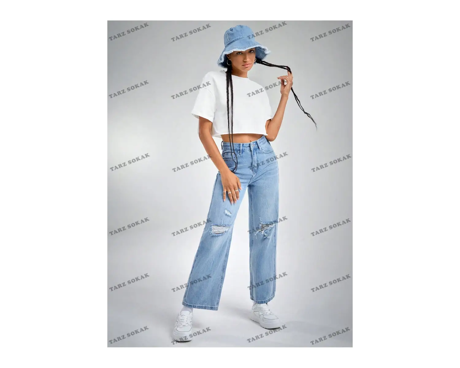 Crop CKOD-232913 Yaz Kıyafetleri Düşük Omuz Düz Crop CKOD-232913 Top