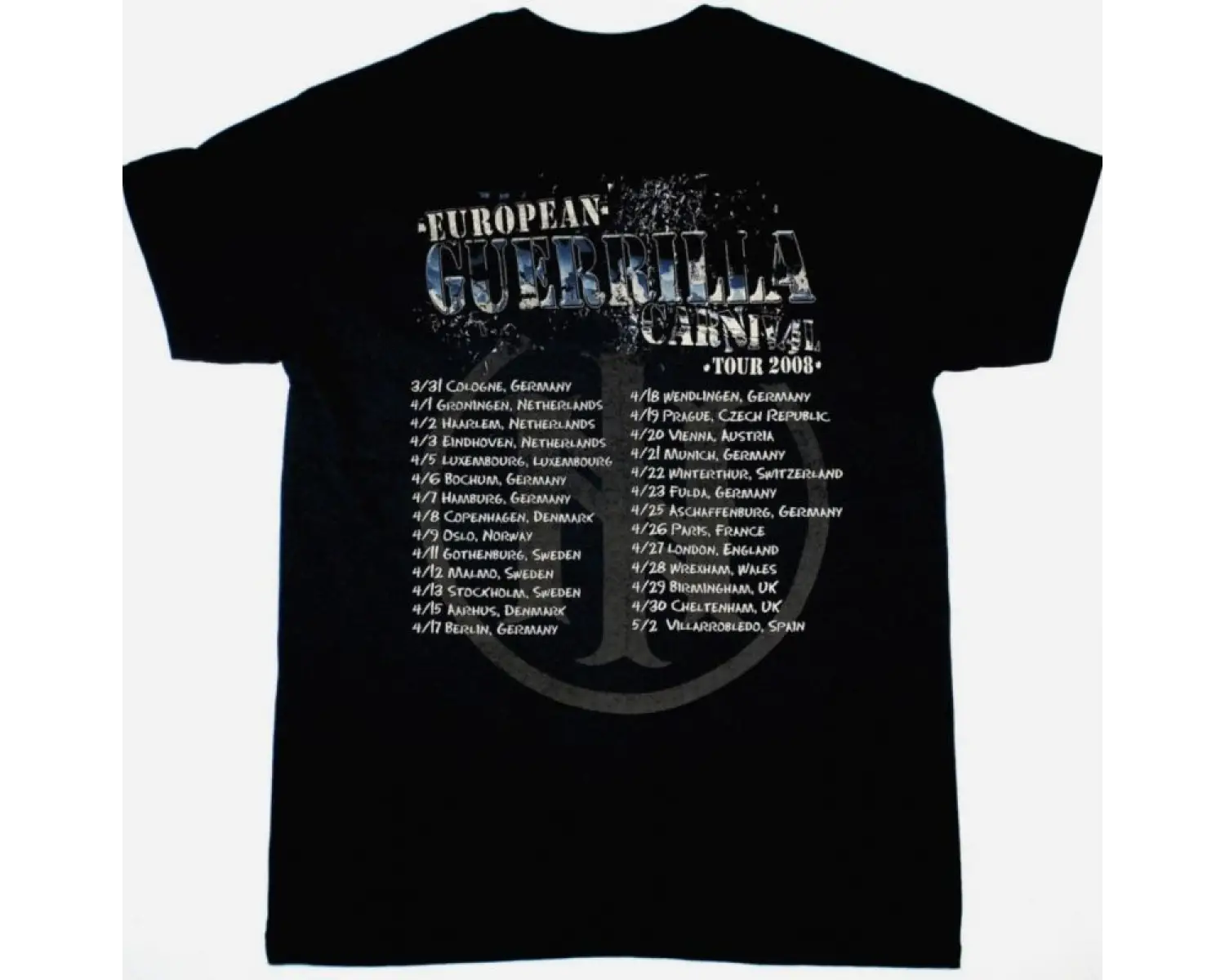 CROWBAR SYMMETRY IN BLACK NEW BLACK T-SHIRT ÖN VE ARAKA BASKILI