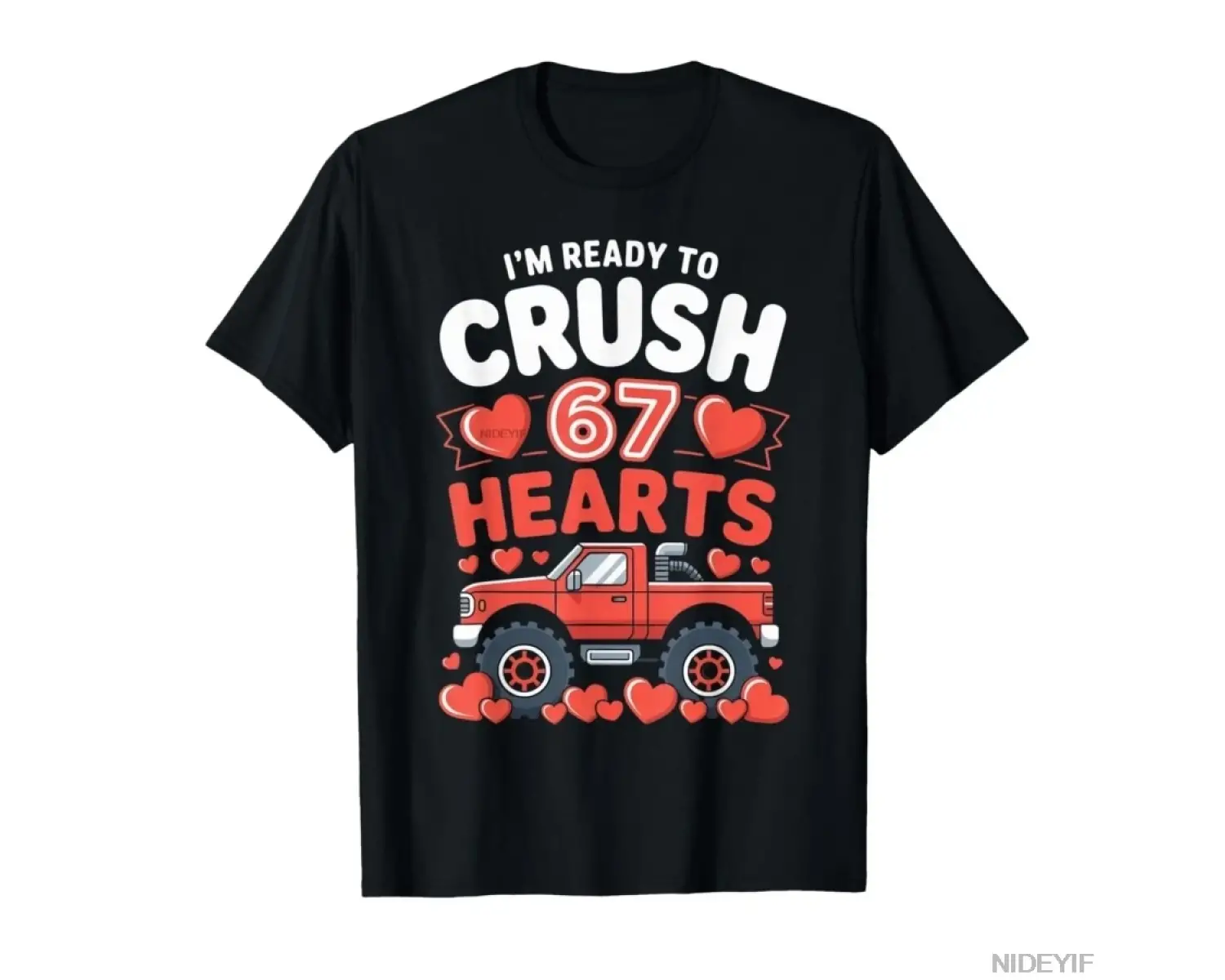 Crush 67 Hearts Valentine Attitude Six Seven Meme Çift Tişörtü Erkekler ve Kadınlar İçin %100