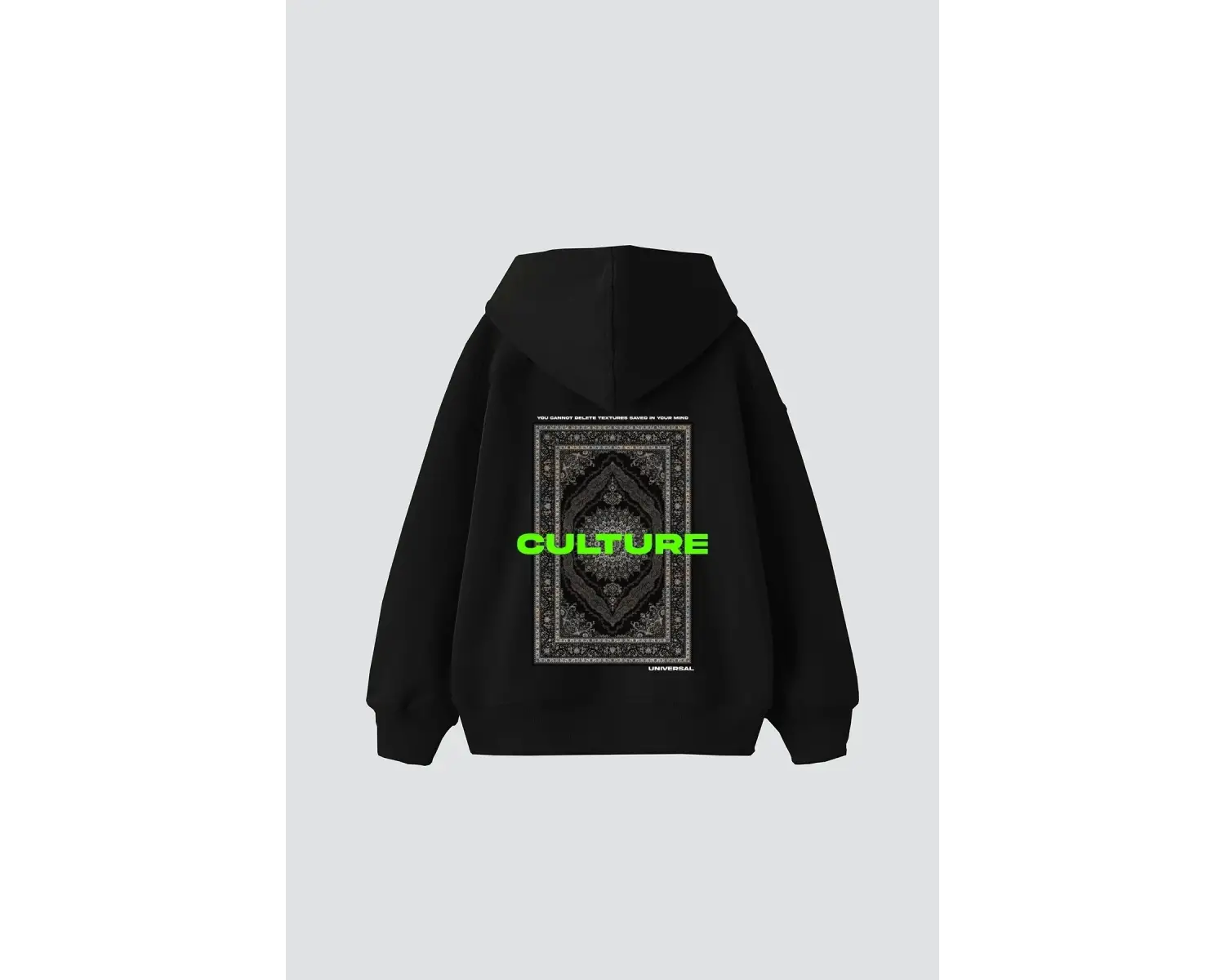 Culture Etnik Baskılı Oversize Unisex Premium Beyaz