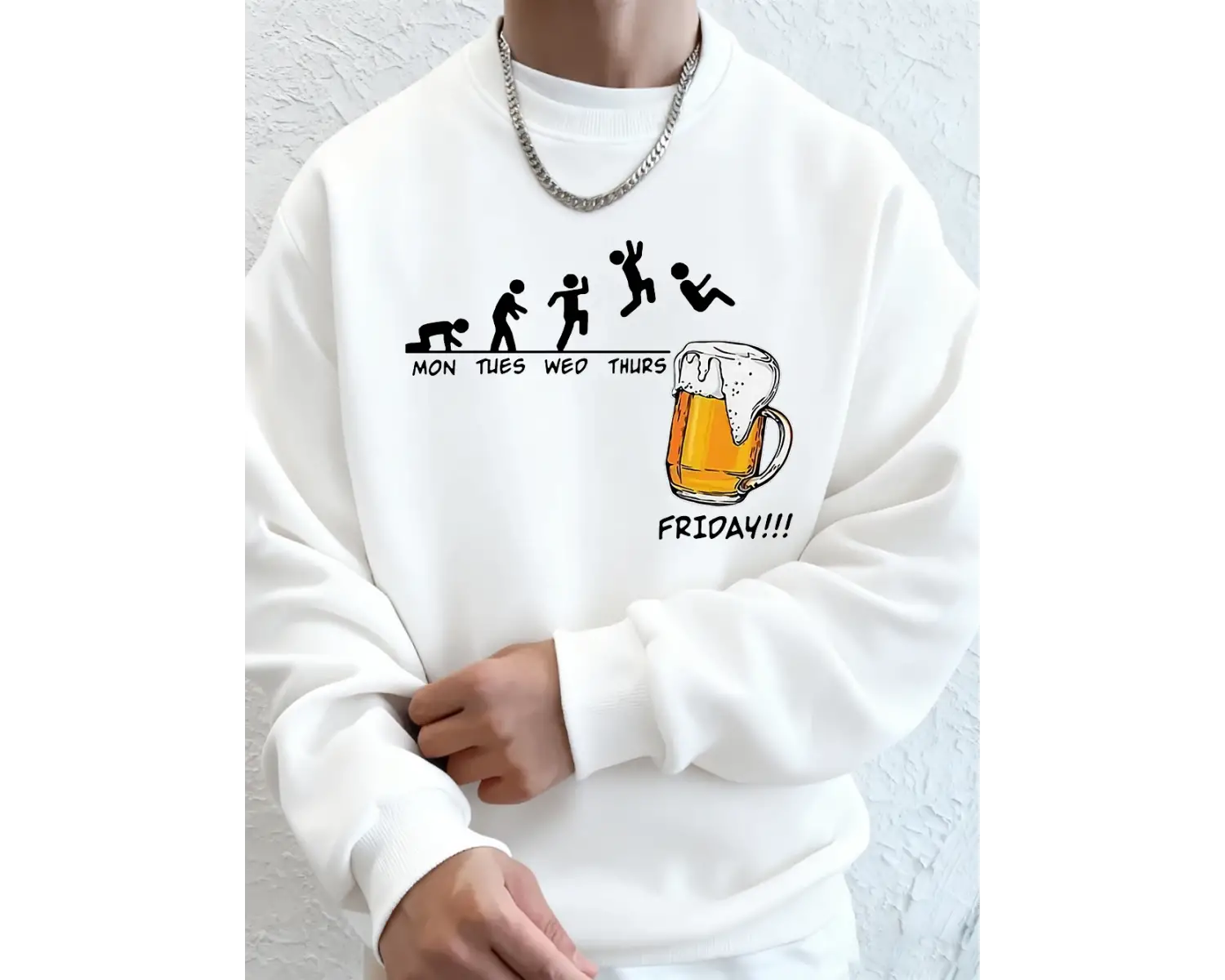 Cuma bira sevgilisi komik baskılı erkek kazak kış polar sıcak Hoodies kore gevşek bisiklet ya