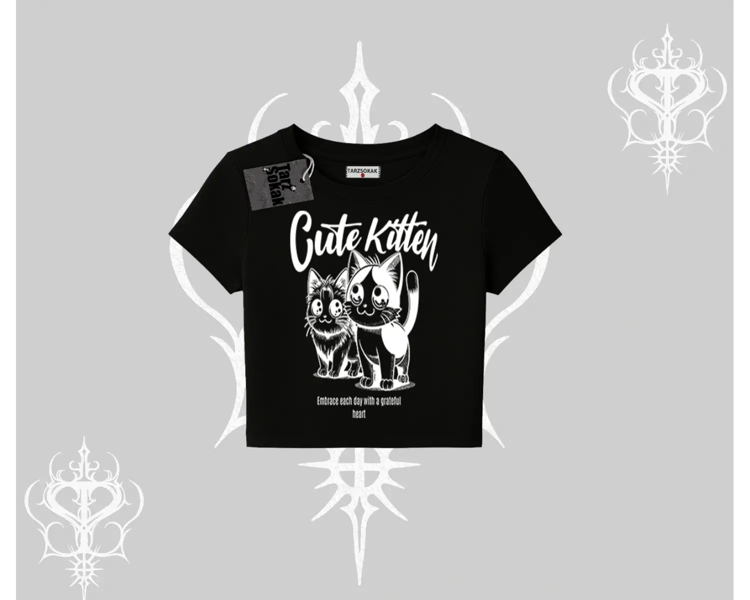 Cute Kitten Yazılı Sevimli Kedi Baskılı Babby Tee Tshirt
