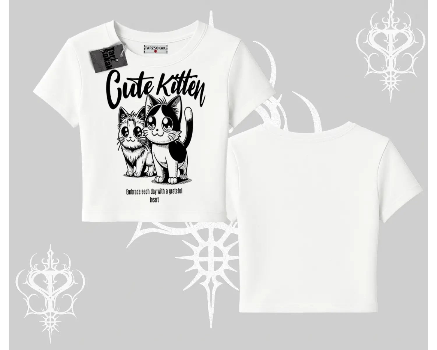 Cute Kitten Yazılı Sevimli Kedi Baskılı Babby Tee Tshirt