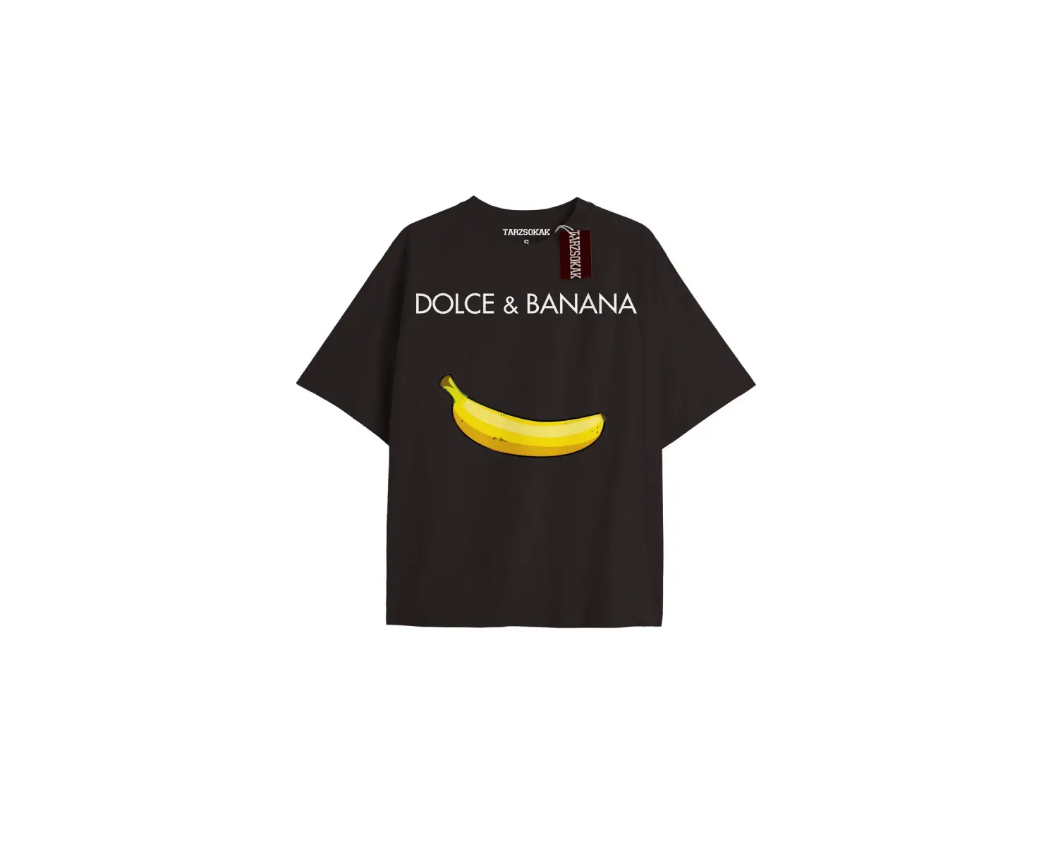 D BANANA Unisex Oversize Yazılı Tshirt SİYAH
