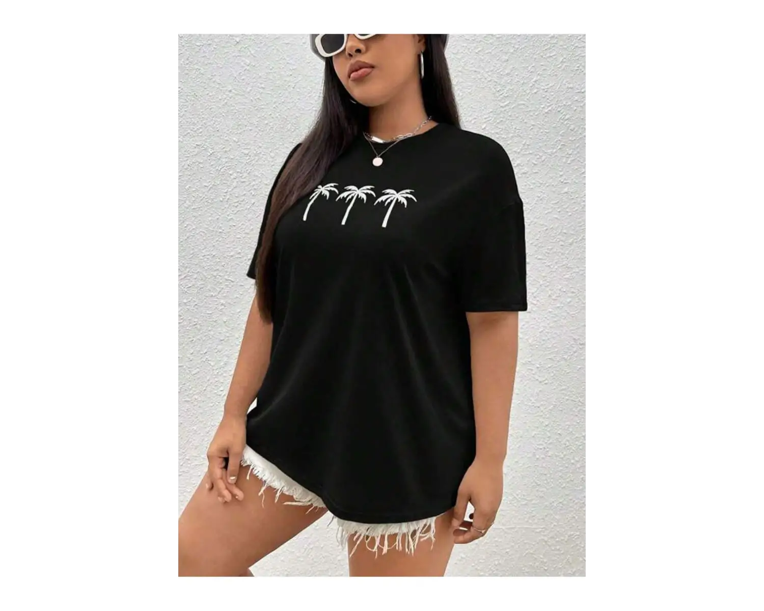 Damla Omuz Yazılı Nakışlı Üst