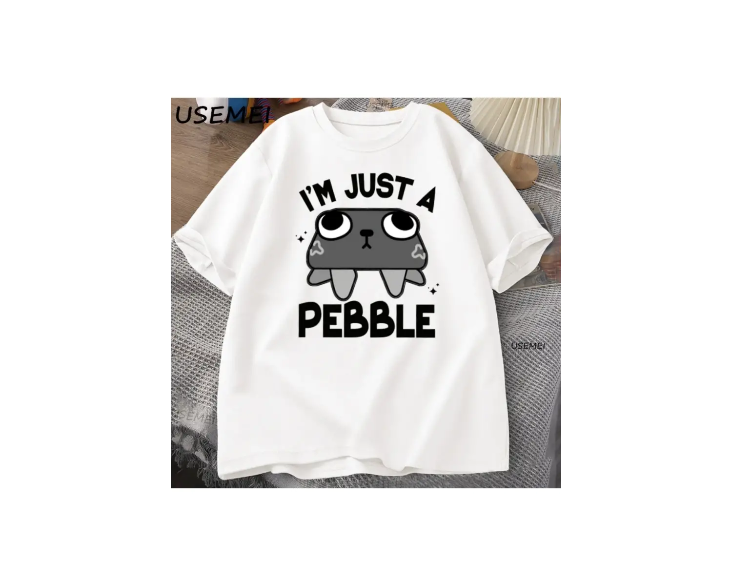 Dandys World Pebble Its Just A Pebble T Shirt Komik Grafik Tees Kısa Kollu Tişört Nefes Rah 2922