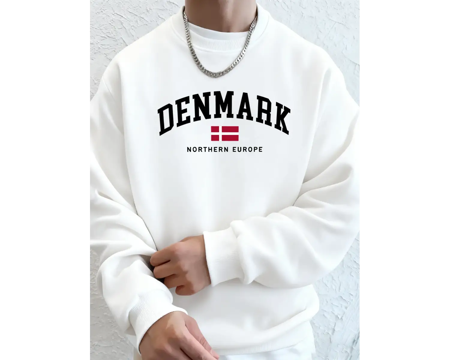 Danimarka Kuzey Avrupa Bayrağı Baskı Üstleri Erkekler Yumuşak Moda Kapşonlu Spor Polar Sokak