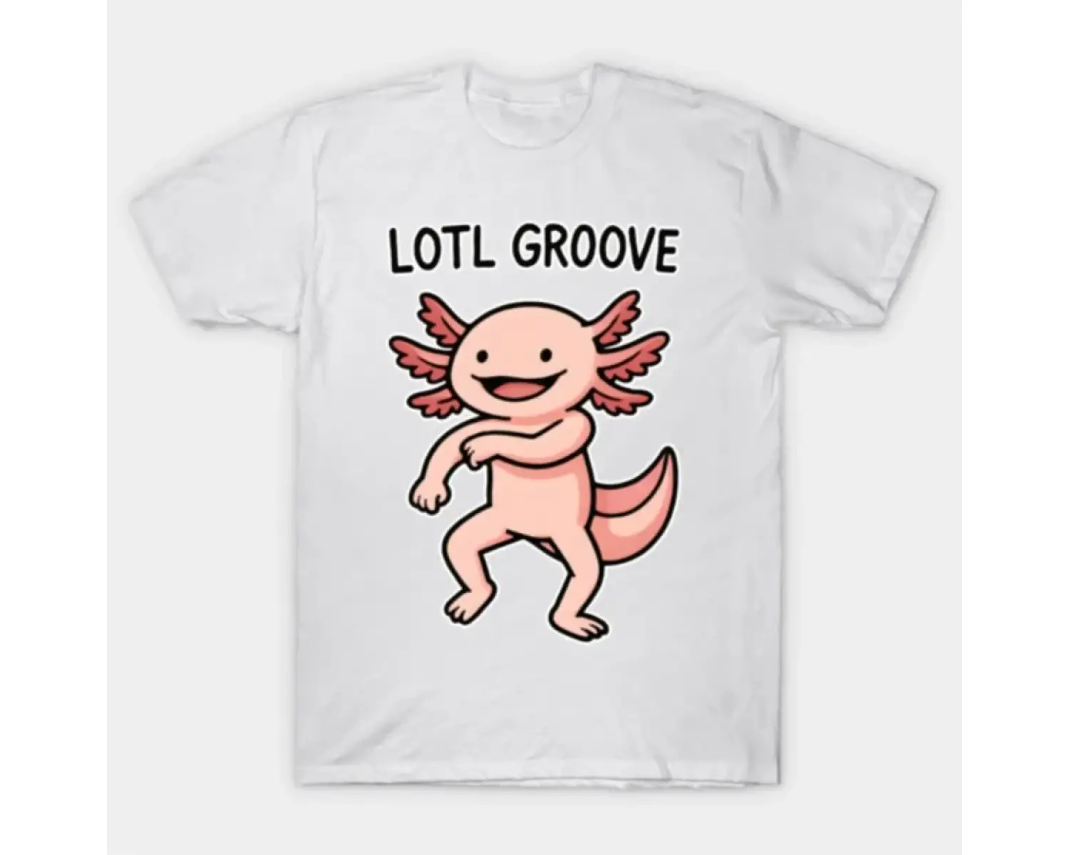 Dans Eden Axolotl — Erkekler Kadınlar İçin “Lotl Groove” Tişörtü %100 Pamuklu Tişörtler Kısa