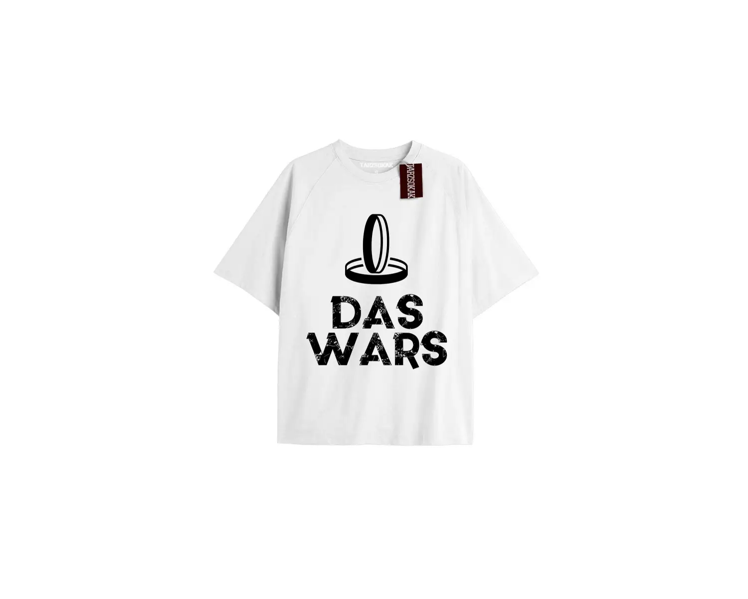 DAS WARS Unisex Oversize Yazılı Tshirt BEYAZ
