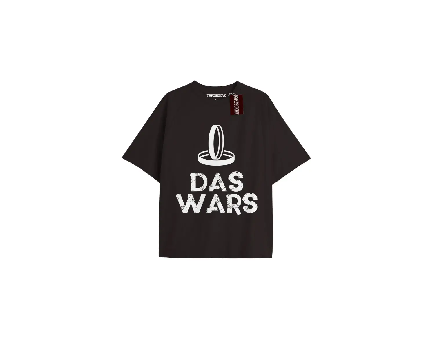 DAS WARS Unisex Oversize Yazılı Tshirt SİYAH