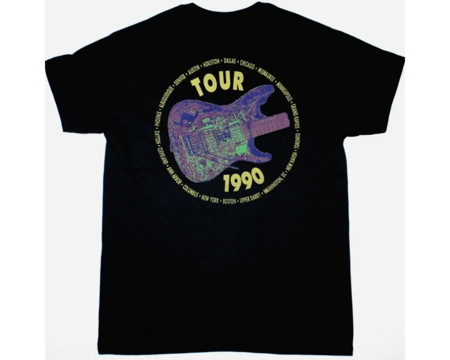 DAVID BOWIE ZIGGY STARDUST 1972 WORLD TOUR NEW BLACK T-SHIRT ÖN VE ARAKA BASKILI