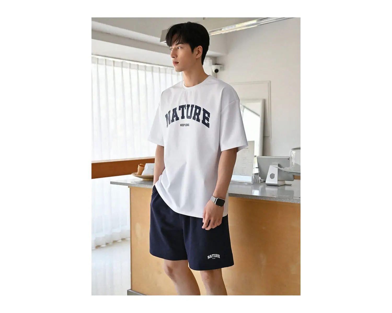 DAZY Erkek Harfli Grafik Düşük Omuzlu Bel Şortu